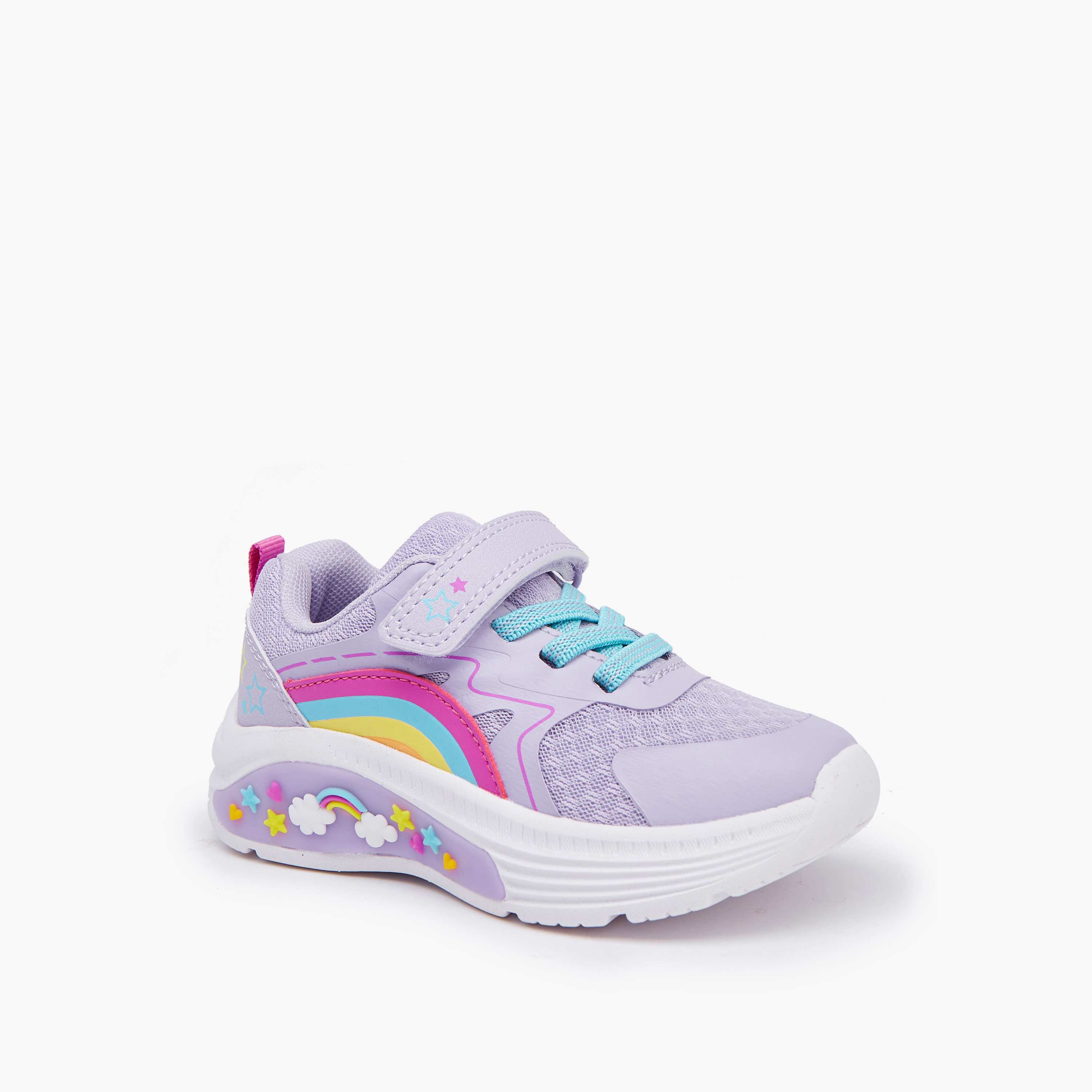 حذاء سنيكرز مزين بنجوم قوس قزح للبنات من جونيورز-girls-shoes-sneakers-image-4