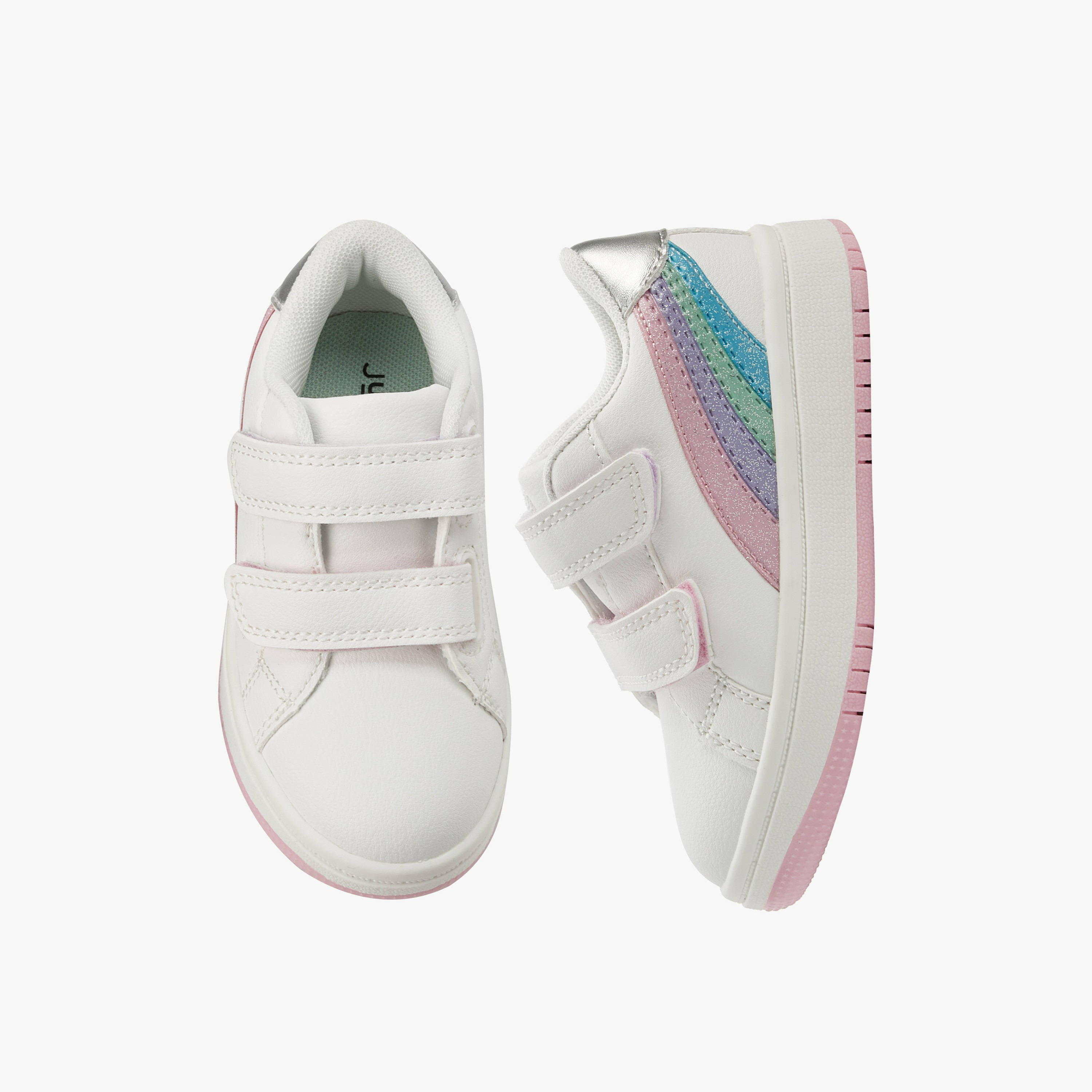 حذاء سنيكرز بطول الكاحل وشريط إغلاق لاصق للبنات من جونيورز-girls-shoes-sneakers-image-1