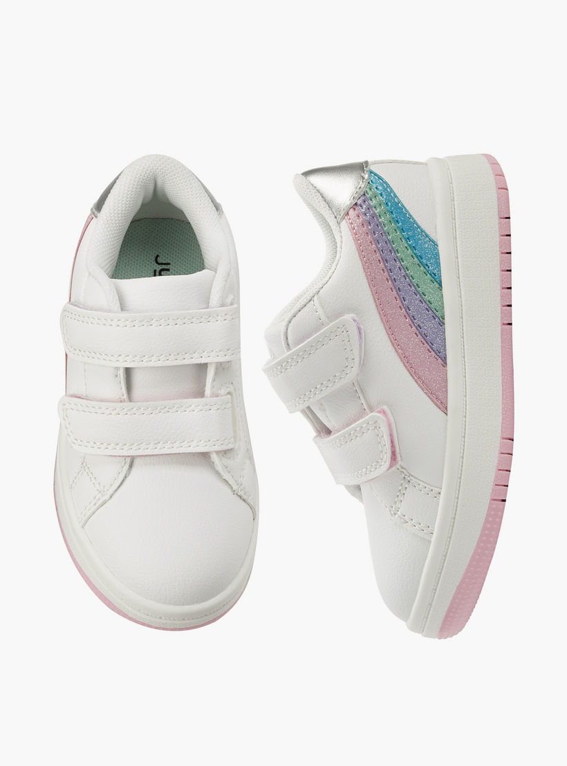 حذاء سنيكرز بطول الكاحل وشريط إغلاق لاصق للبنات من جونيورز-girls-shoes-sneakers-image-1