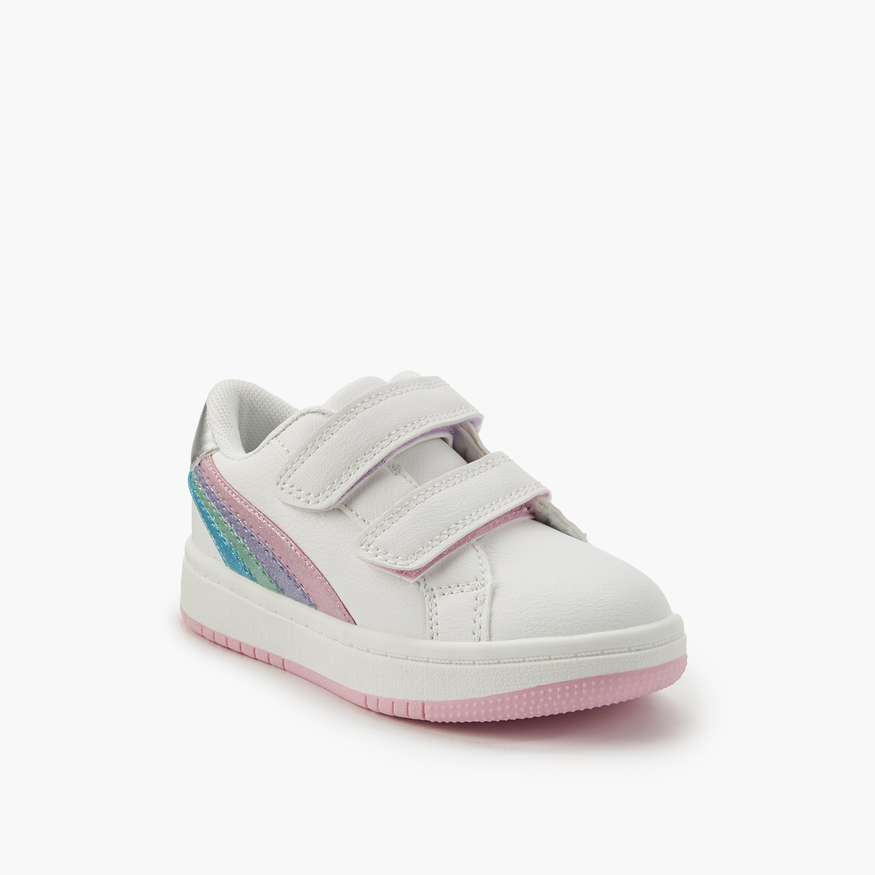 حذاء سنيكرز بطول الكاحل وشريط إغلاق لاصق للبنات من جونيورز-girls-shoes-sneakers-image-2