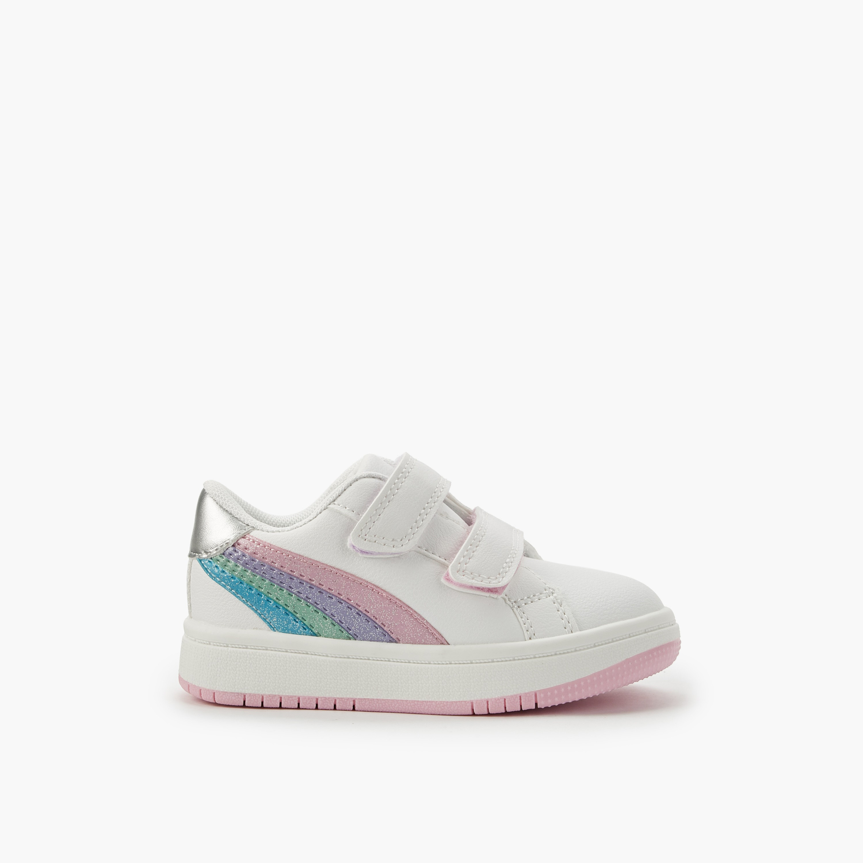 حذاء سنيكرز بطول الكاحل وشريط إغلاق لاصق للبنات من جونيورز-girls-shoes-sneakers-image-3