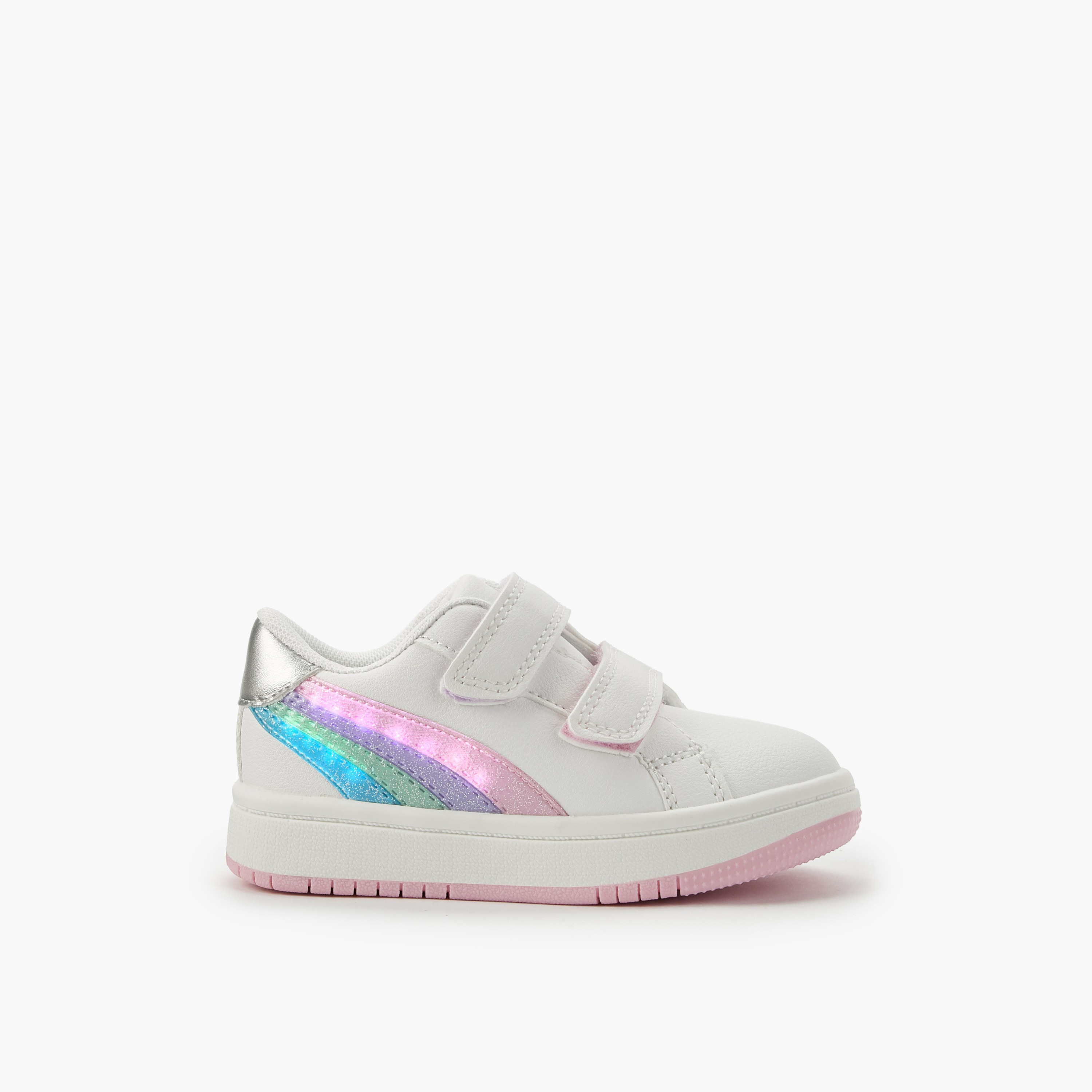 حذاء سنيكرز بطول الكاحل وشريط إغلاق لاصق للبنات من جونيورز-girls-shoes-sneakers-image-4