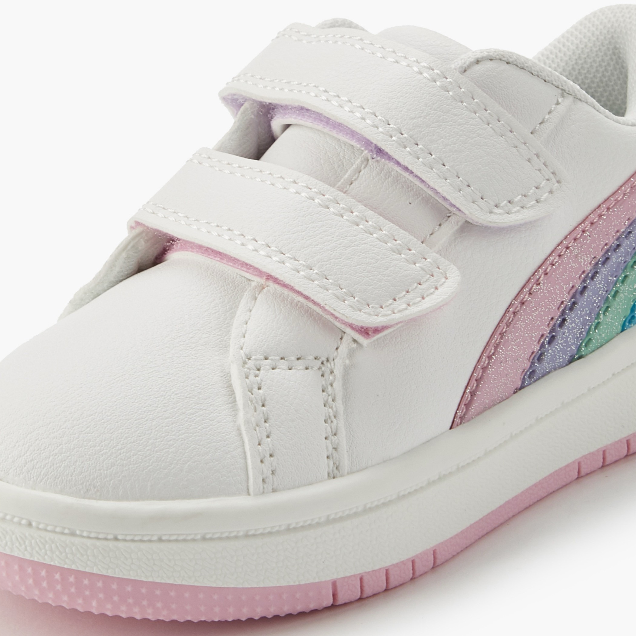 حذاء سنيكرز بطول الكاحل وشريط إغلاق لاصق للبنات من جونيورز-girls-shoes-sneakers-image-3