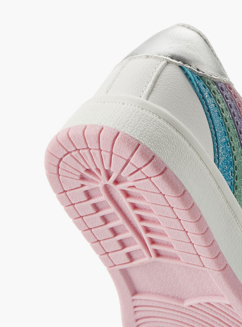حذاء سنيكرز بطول الكاحل وشريط إغلاق لاصق للبنات من جونيورز-girls-shoes-sneakers-image-6