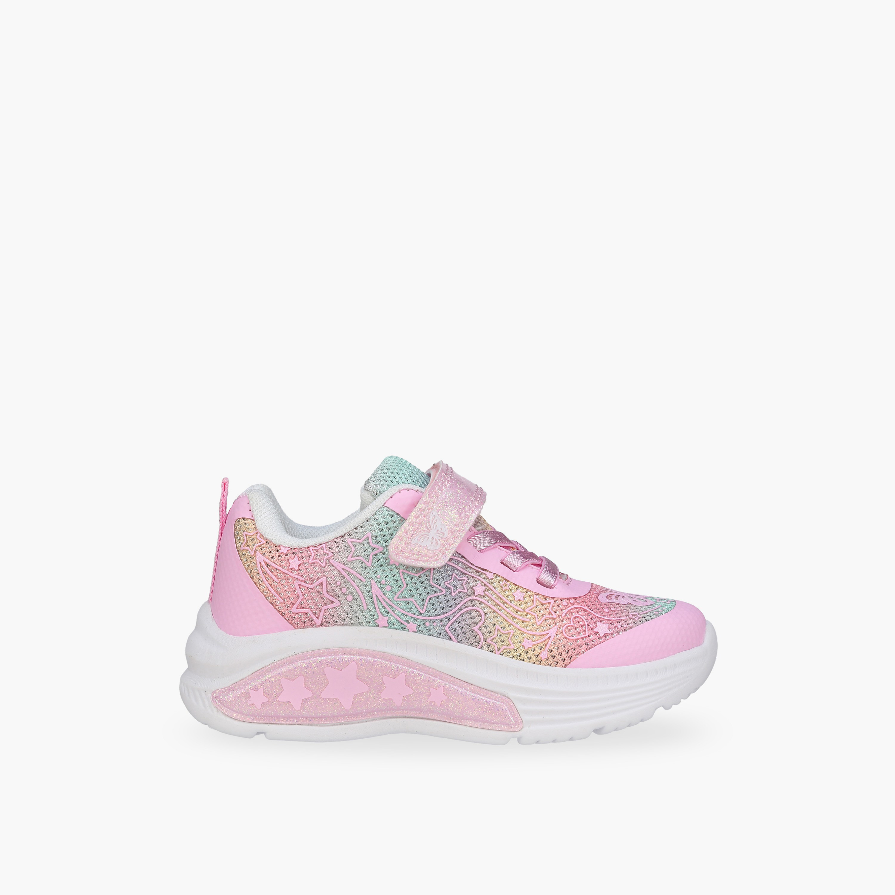 Flora Bella Girls Glitter Detail Hook & Loop Sneakers-girls-shoes-sneakers-image-3