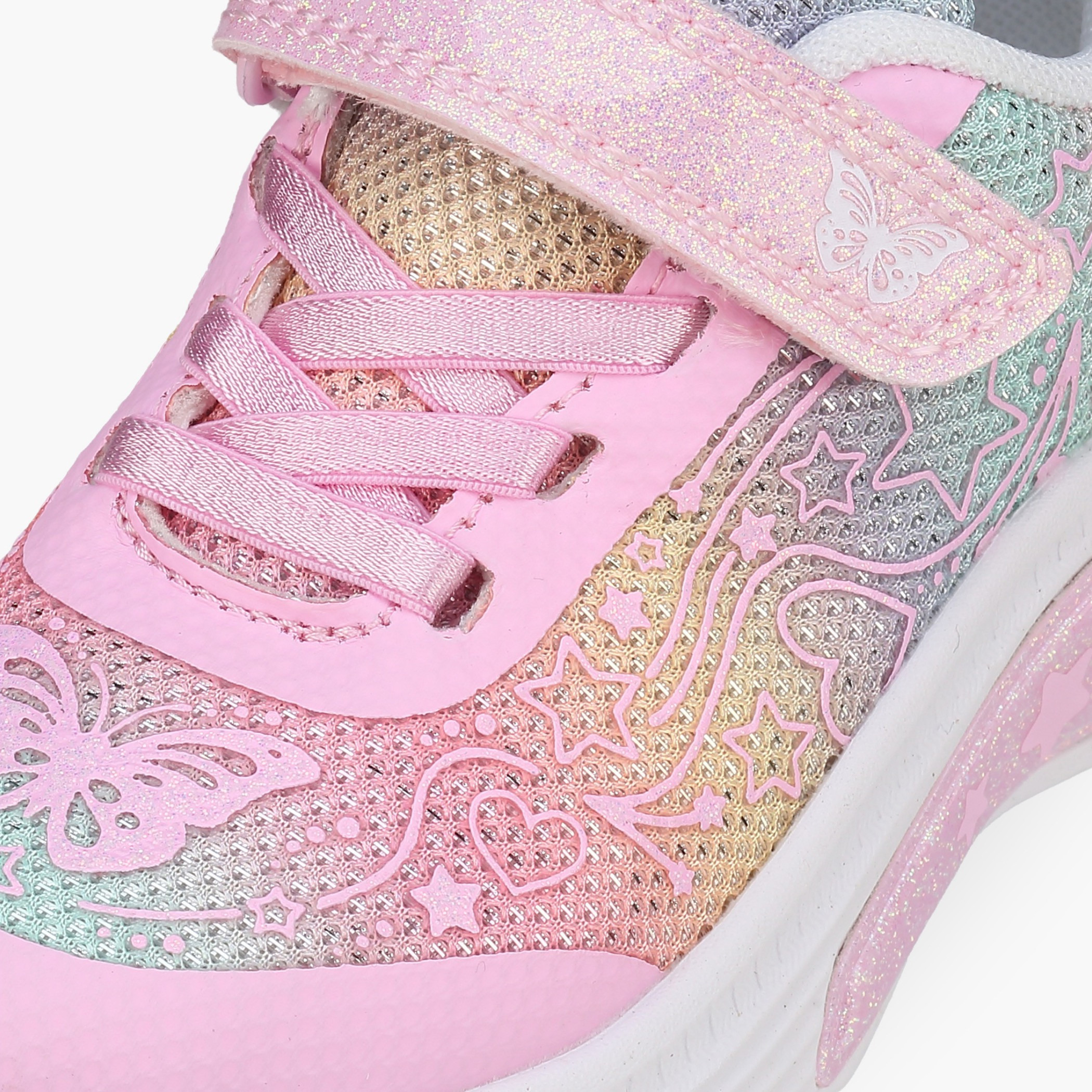 Flora Bella Girls Glitter Detail Hook & Loop Sneakers-girls-shoes-sneakers-image-4