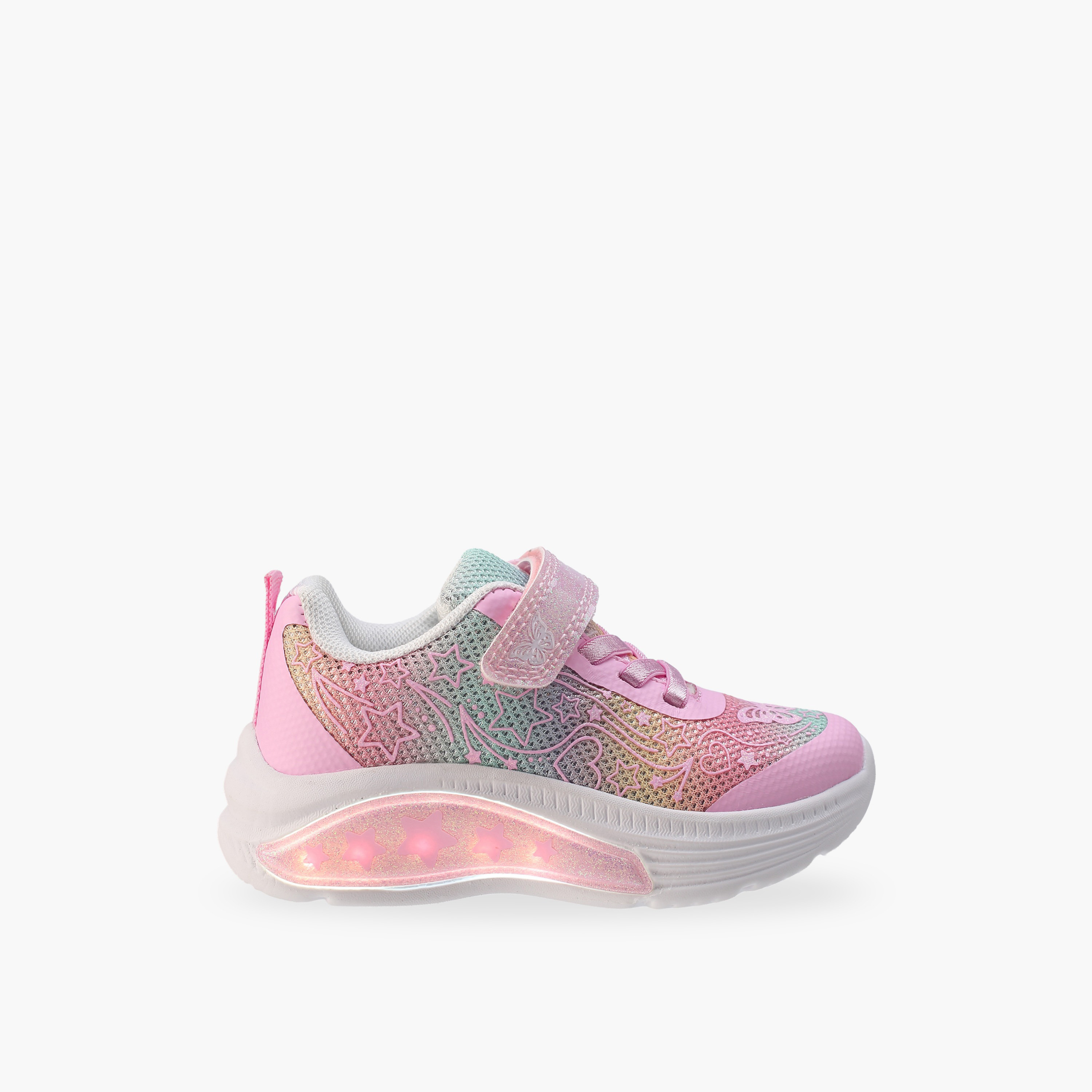 Flora Bella Girls Glitter Detail Hook & Loop Sneakers-girls-shoes-sneakers-image-6