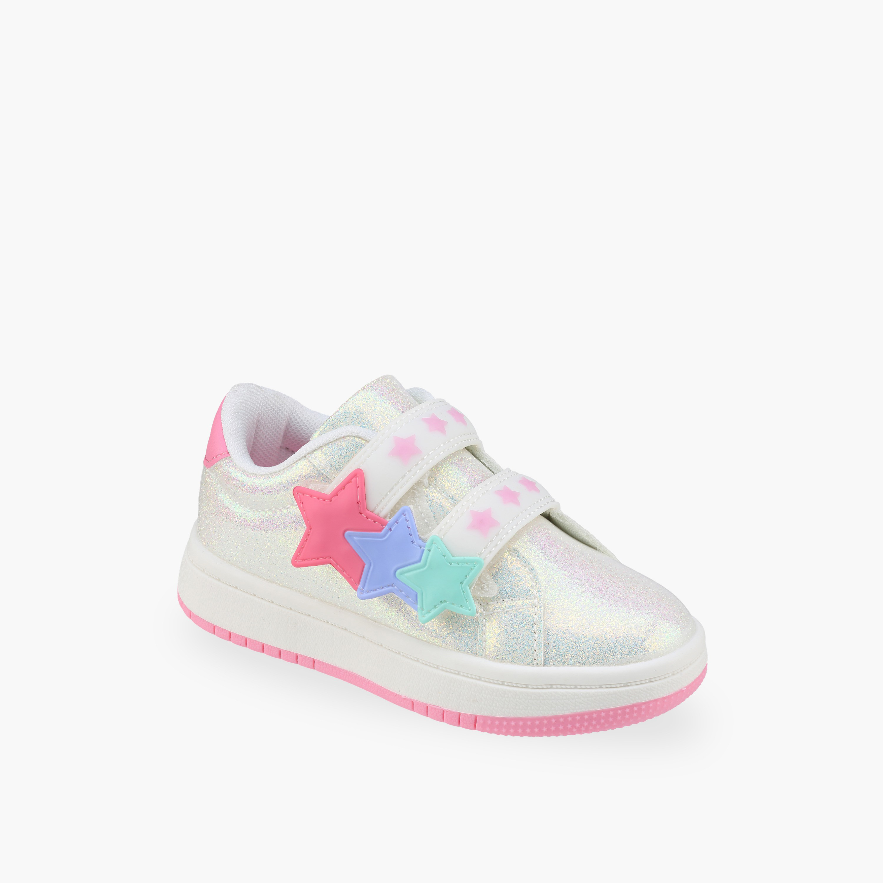 Flora Bella Girls Star Applique Hook & Loop Sneakers-girls-shoes-sneakers-image-2