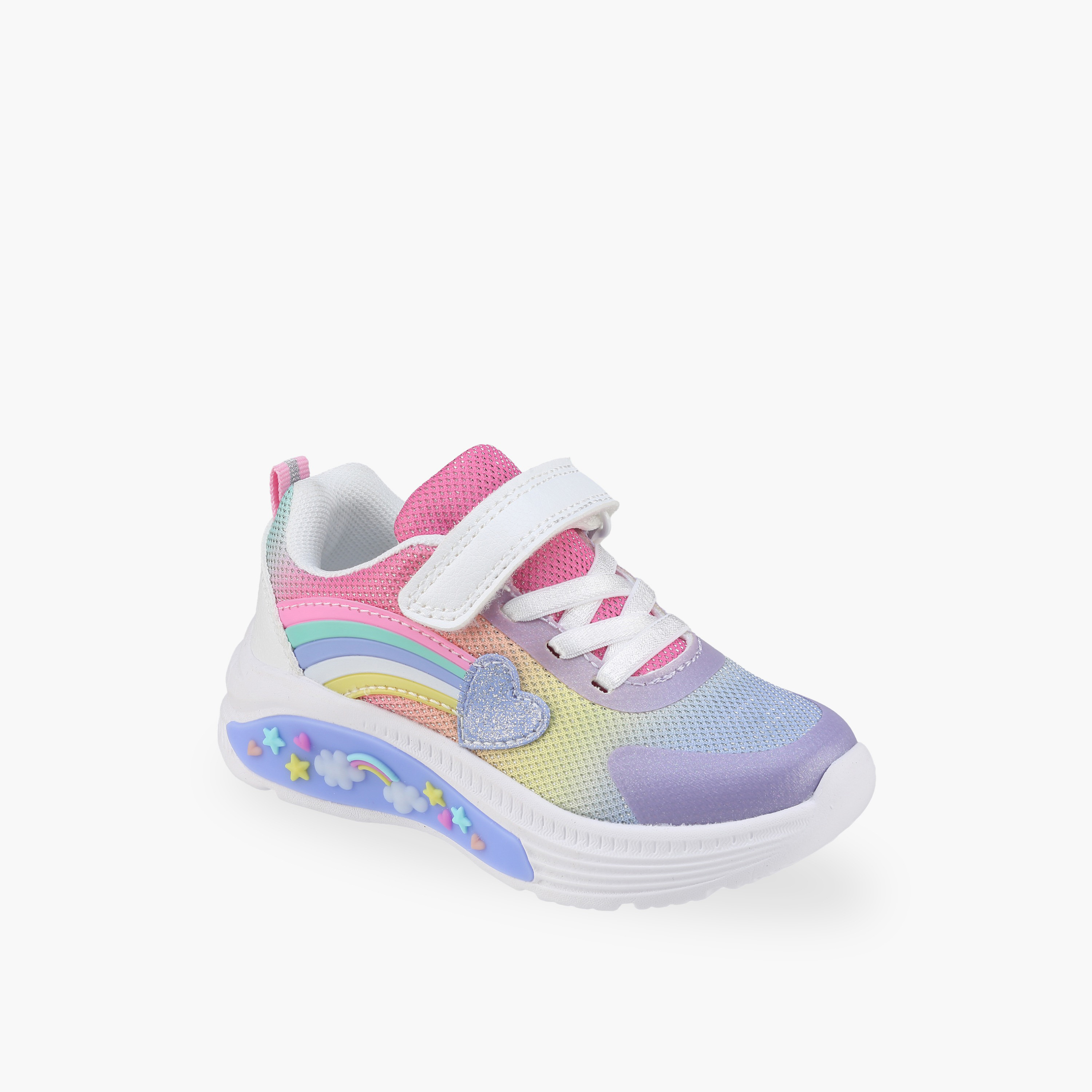 Flora Bella Girls Rainbow Detail Hook & Loop Sneakers-girls-shoes-sneakers-image-2