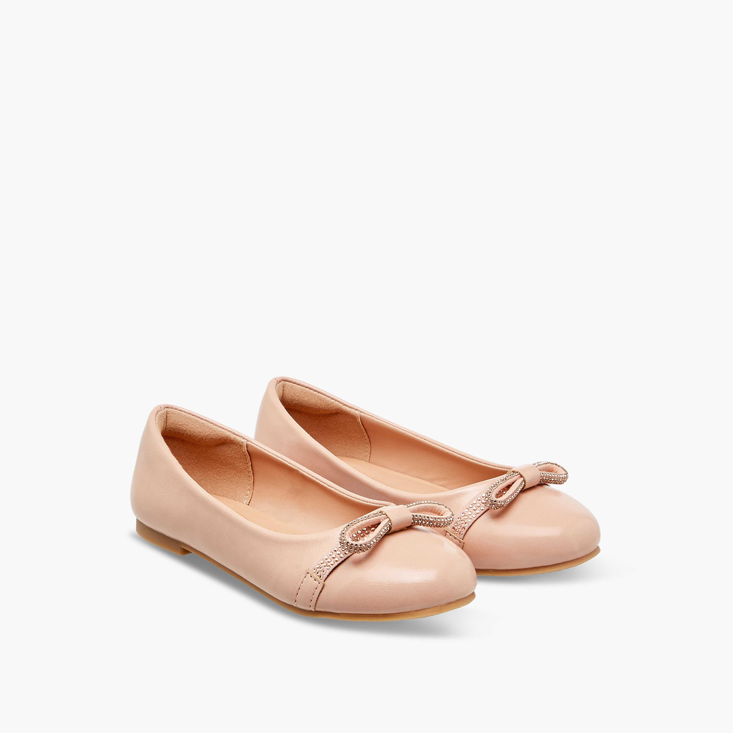 Little Missy Bow Embellished Ballerina Shoes-girls-shoes-ballerinas-image-1