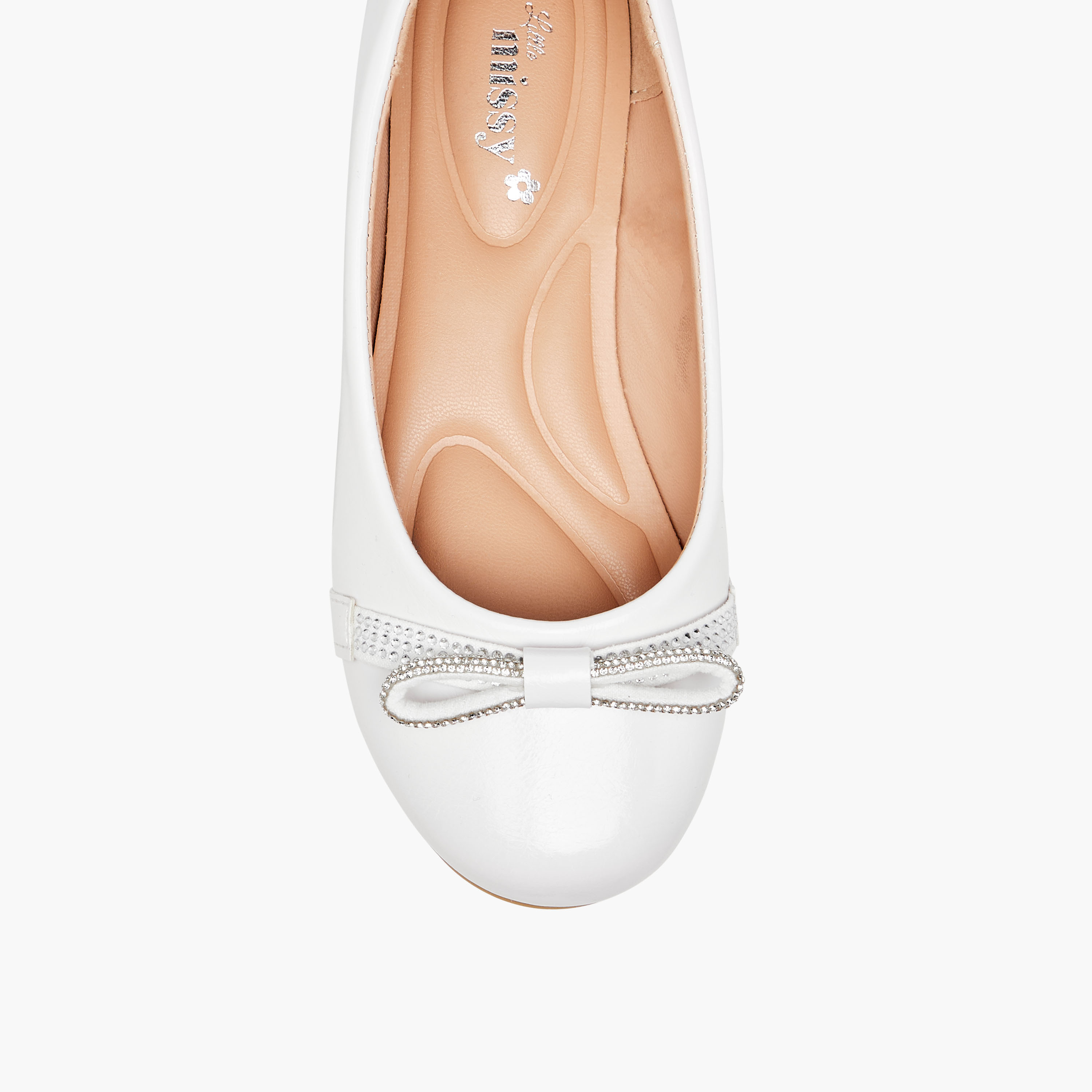 Little Missy Bow Embellished Ballerina Shoes-girls-shoes-ballerinas-image-4