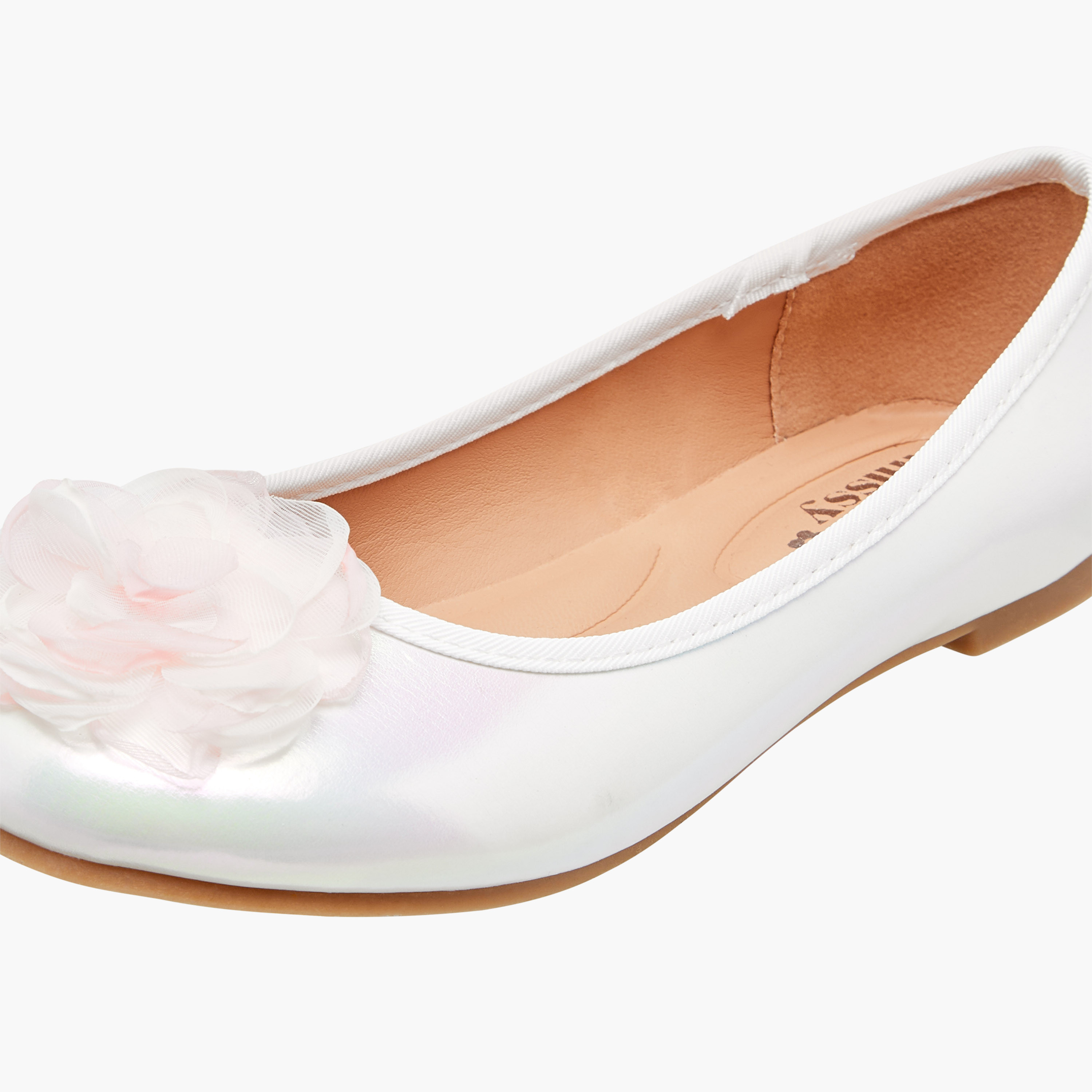 Little Missy Floral Accent Slip-On Ballerina Shoes-girls-shoes-ballerinas-image-6