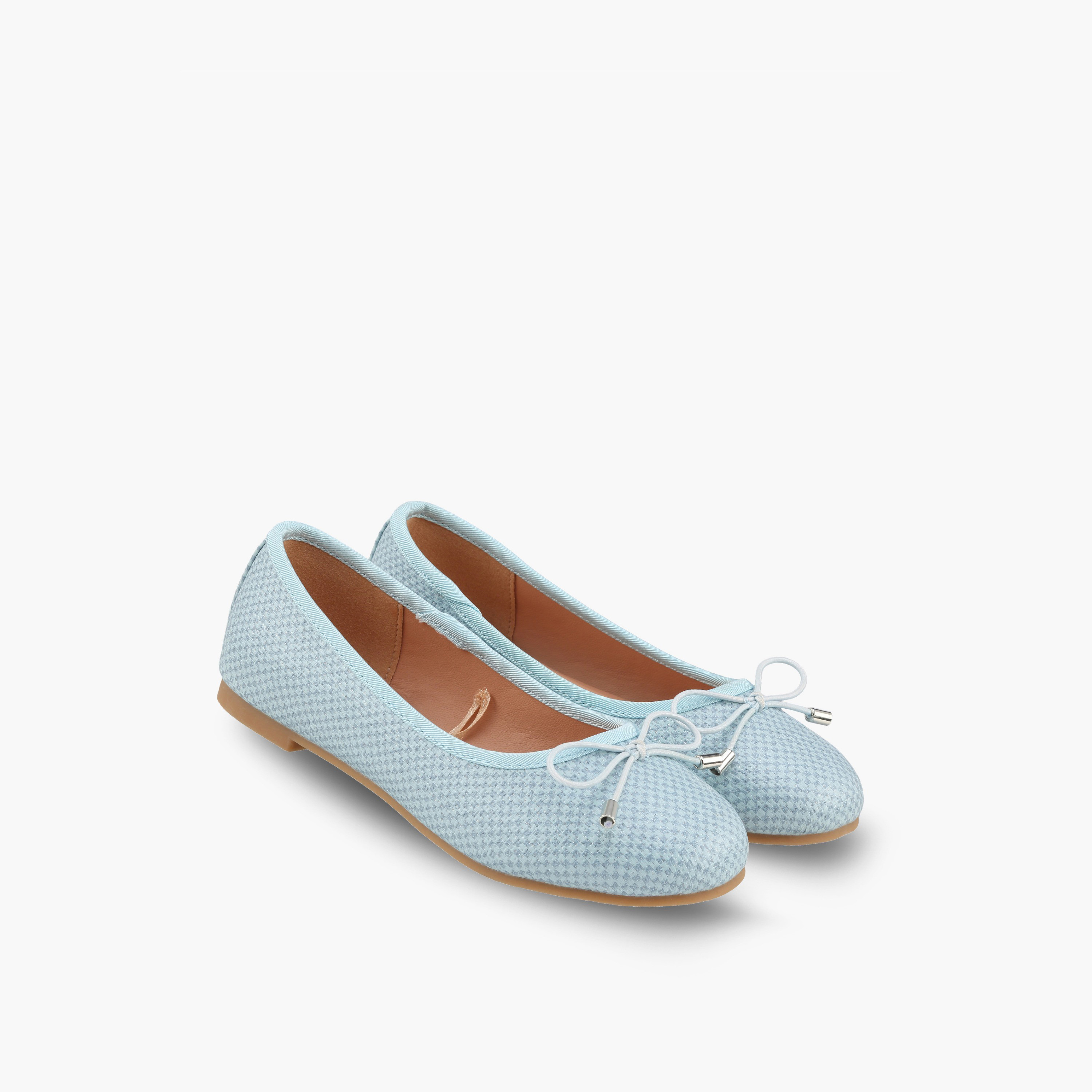 حذاء باليرينا بنقشة كاروهات وفيونكة للبنات من ليتل ميسي-girls-shoes-ballerinas-image-1