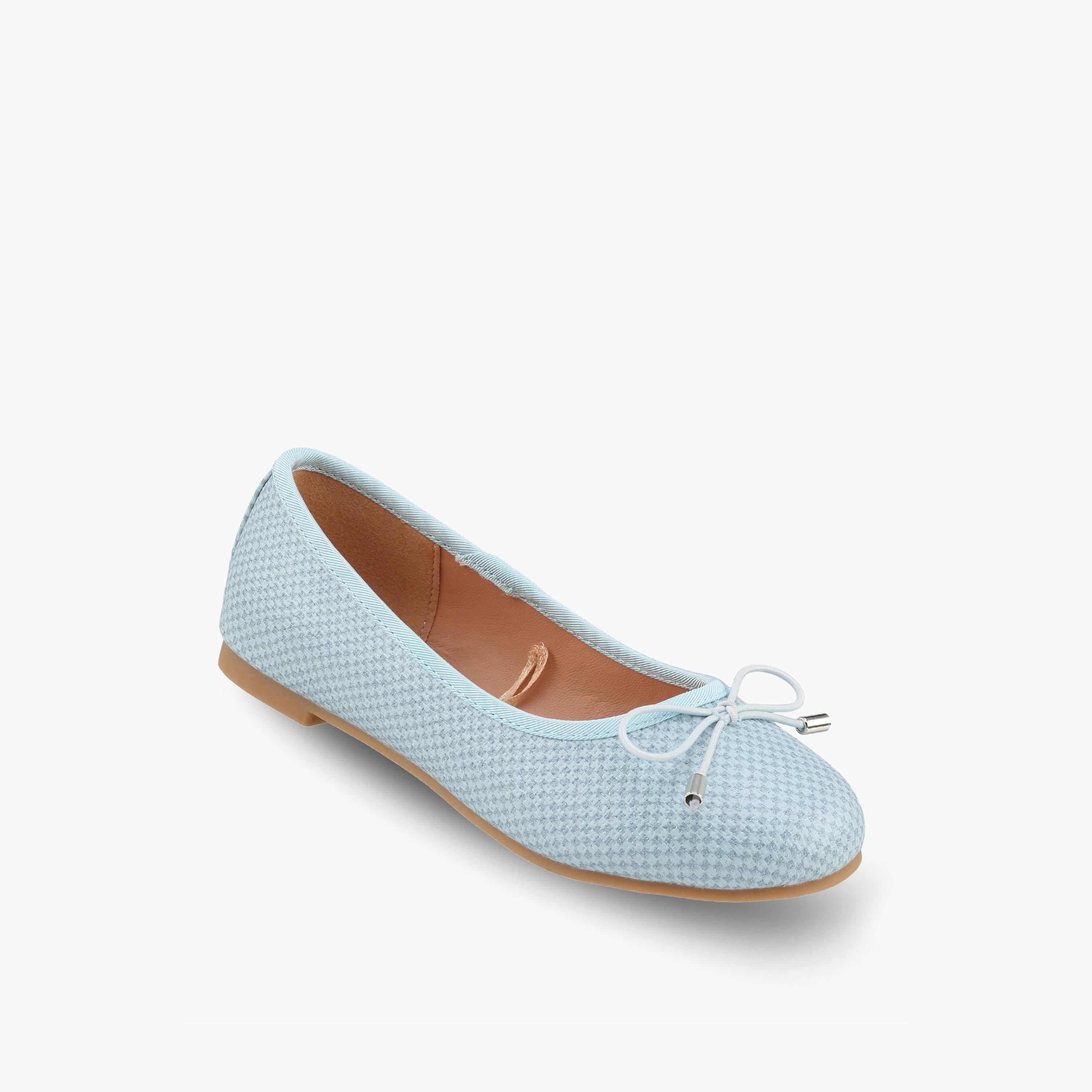 حذاء باليرينا بنقشة كاروهات وفيونكة للبنات من ليتل ميسي-girls-shoes-ballerinas-image-2