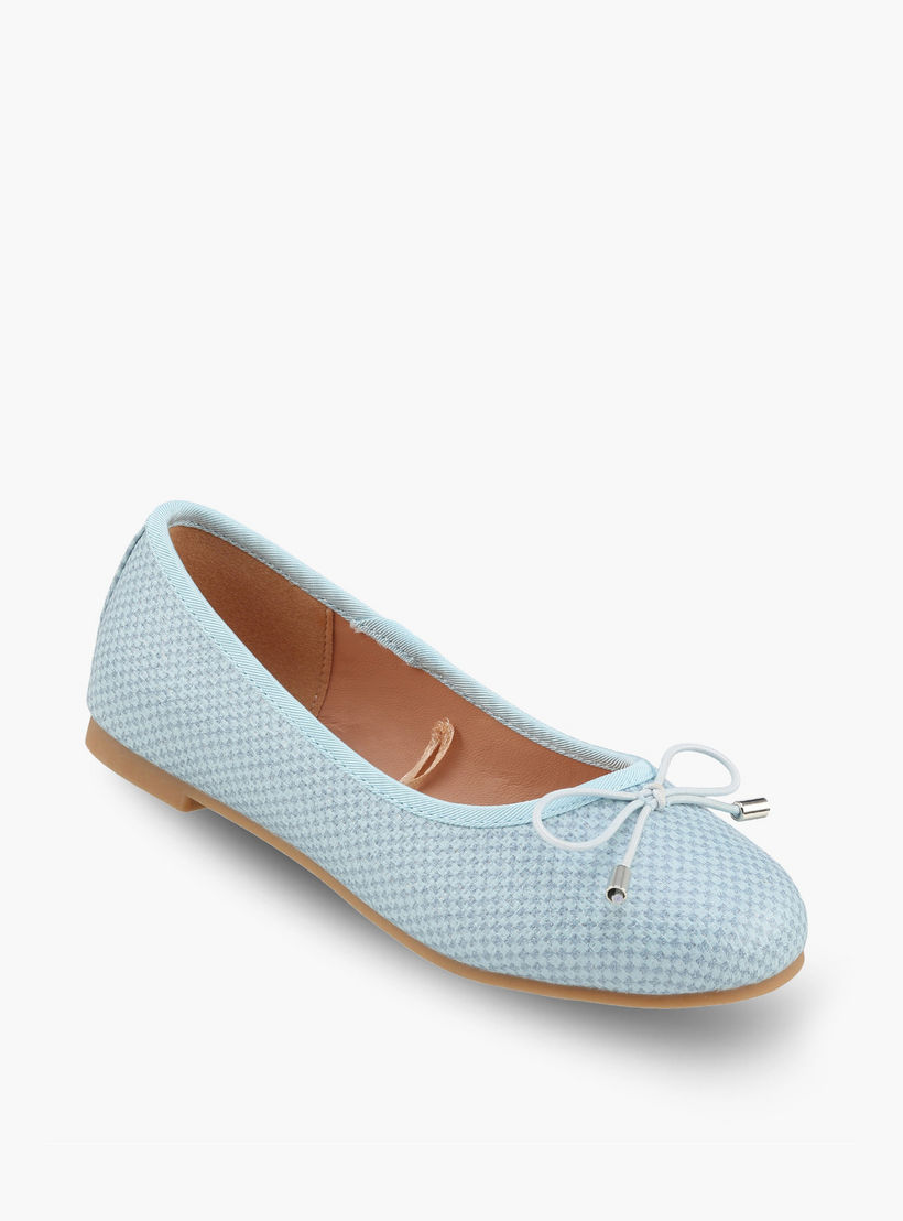 حذاء باليرينا بنقشة كاروهات وفيونكة للبنات من ليتل ميسي-girls-shoes-ballerinas-image-2