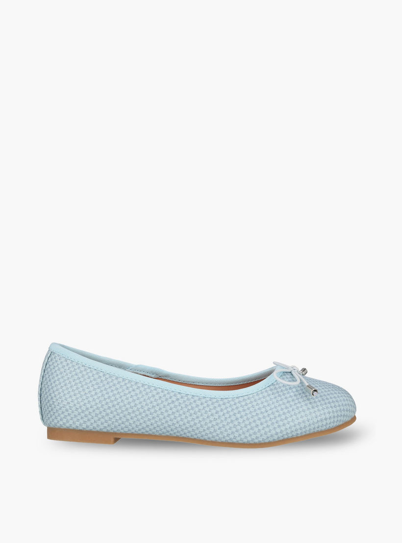 حذاء باليرينا بنقشة كاروهات وفيونكة للبنات من ليتل ميسي-girls-shoes-ballerinas-image-3