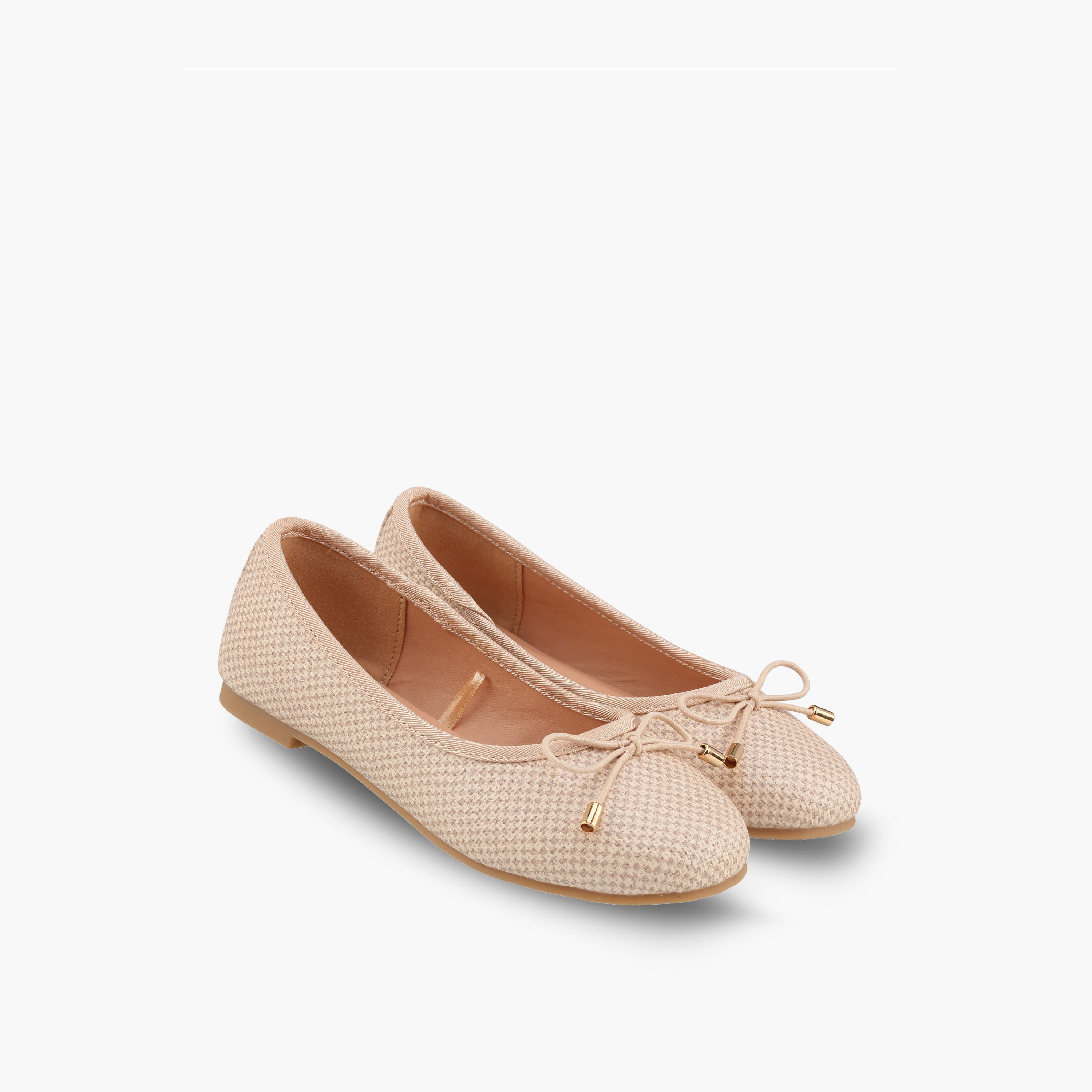 Little Missy Girls Checkered Ballerina Shoes with Bow Accent-girls-shoes-ballerinas-image-1