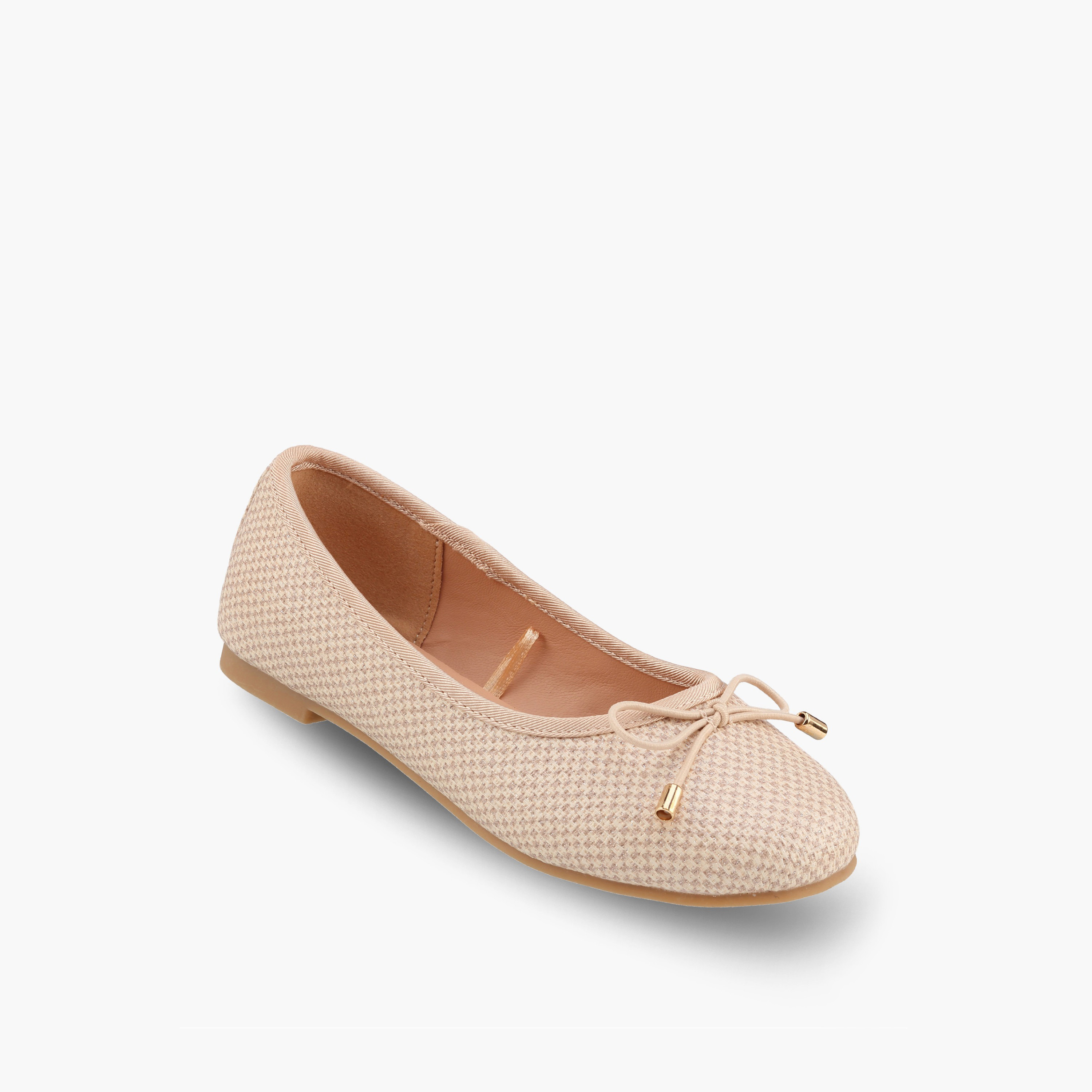 Little Missy Girls Checkered Ballerina Shoes with Bow Accent-girls-shoes-ballerinas-image-2