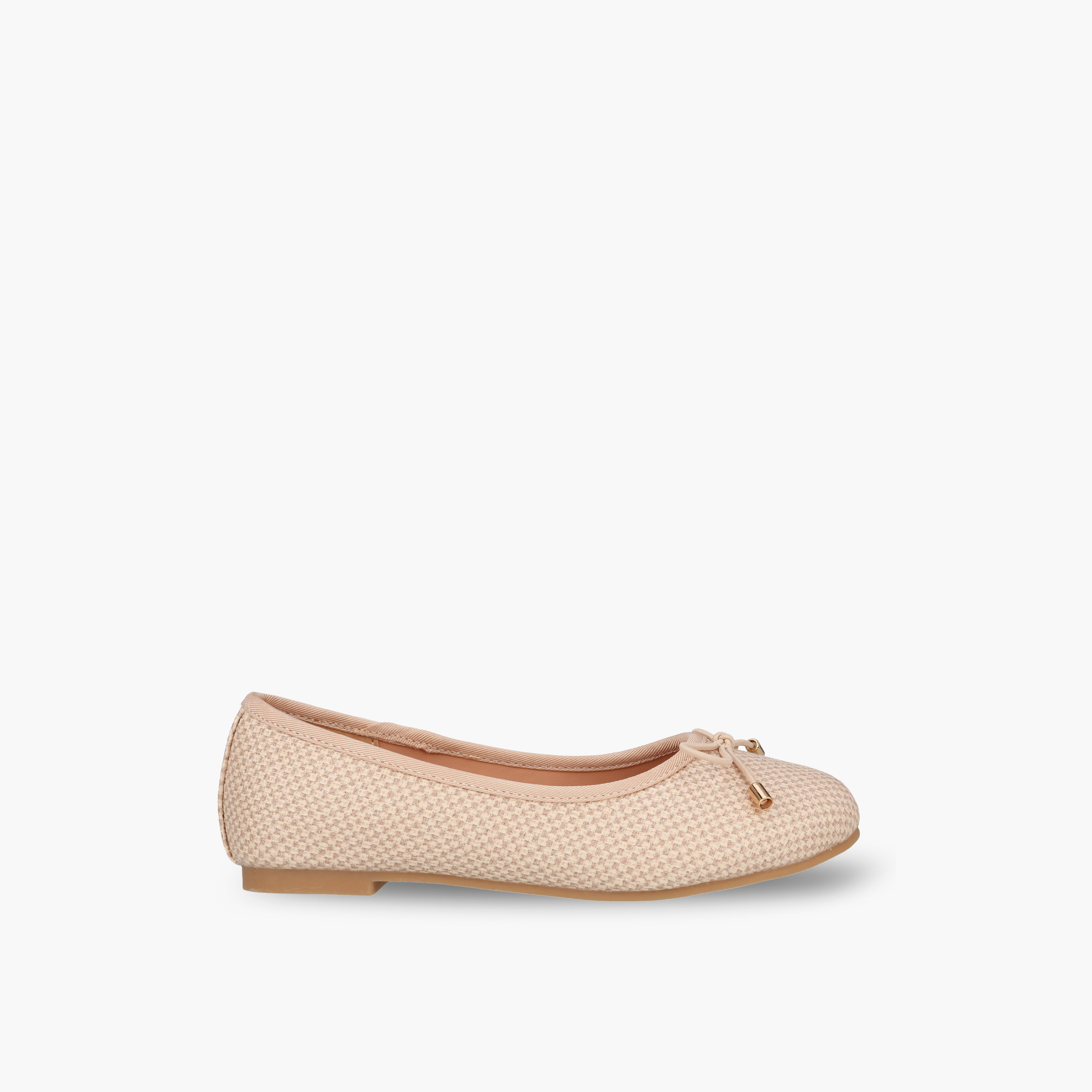 Little Missy Girls Checkered Ballerina Shoes with Bow Accent-girls-shoes-ballerinas-image-3
