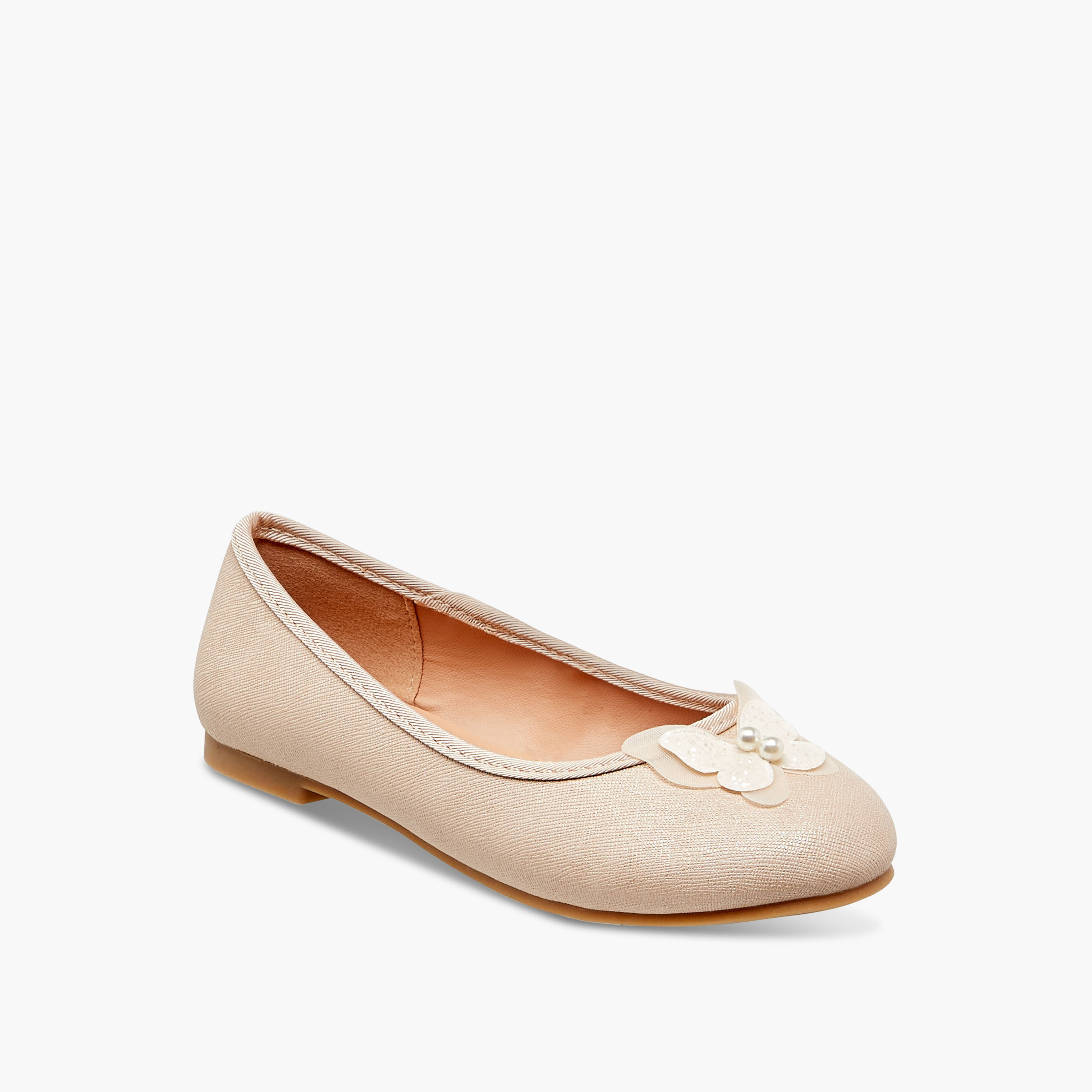 Little Missy Butterfly Accent Slip-On Ballerina Shoes-girls-shoes-ballerinas-image-2