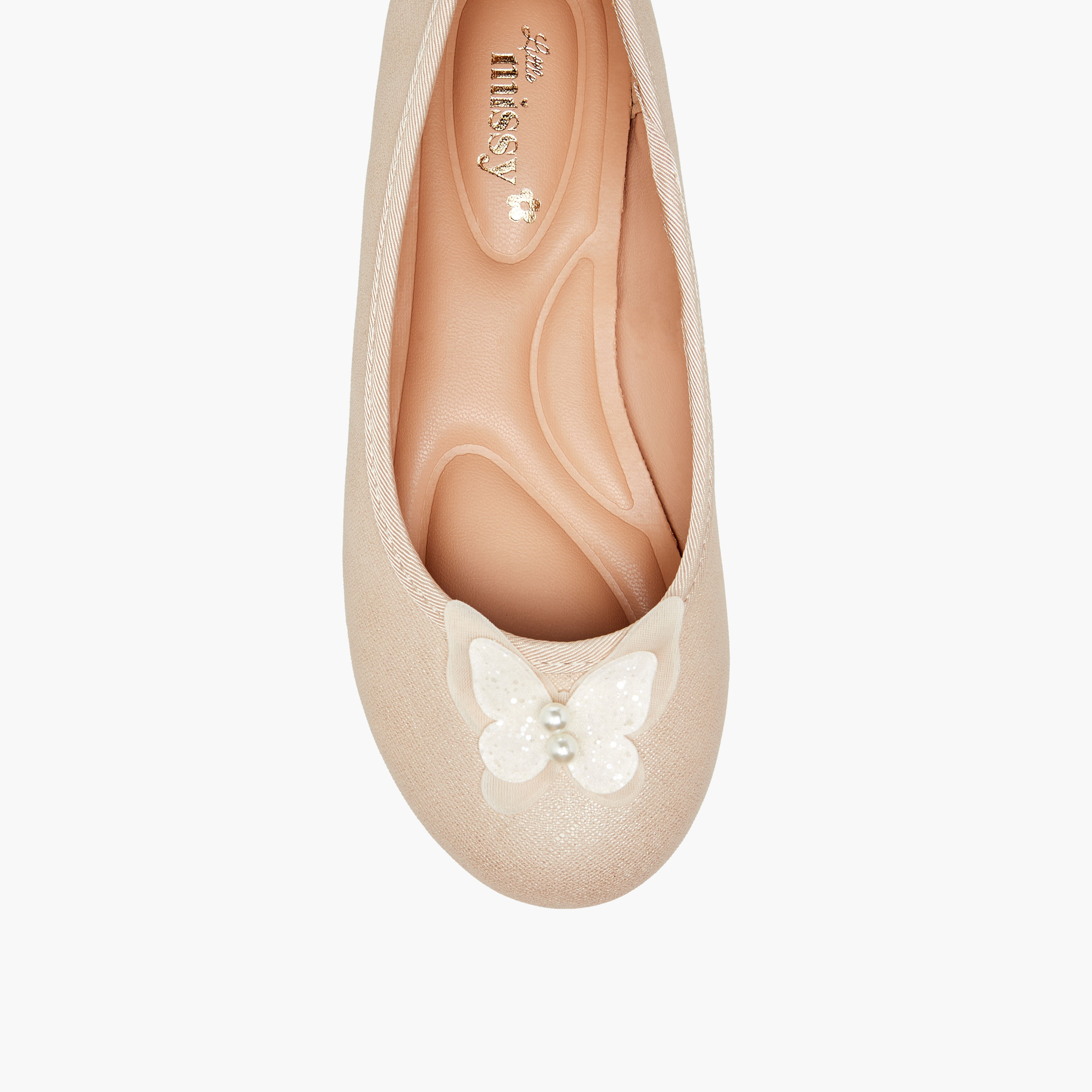 Little Missy Butterfly Accent Slip-On Ballerina Shoes-girls-shoes-ballerinas-image-4