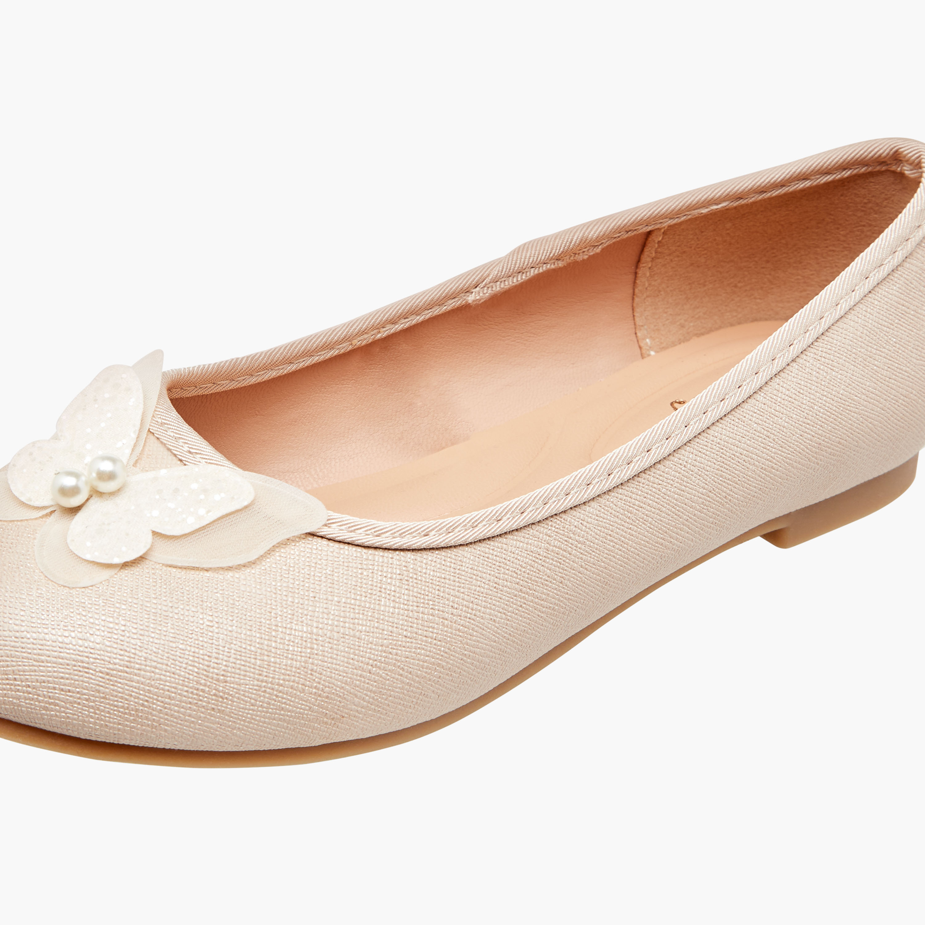 Little Missy Butterfly Accent Slip-On Ballerina Shoes-girls-shoes-ballerinas-image-6