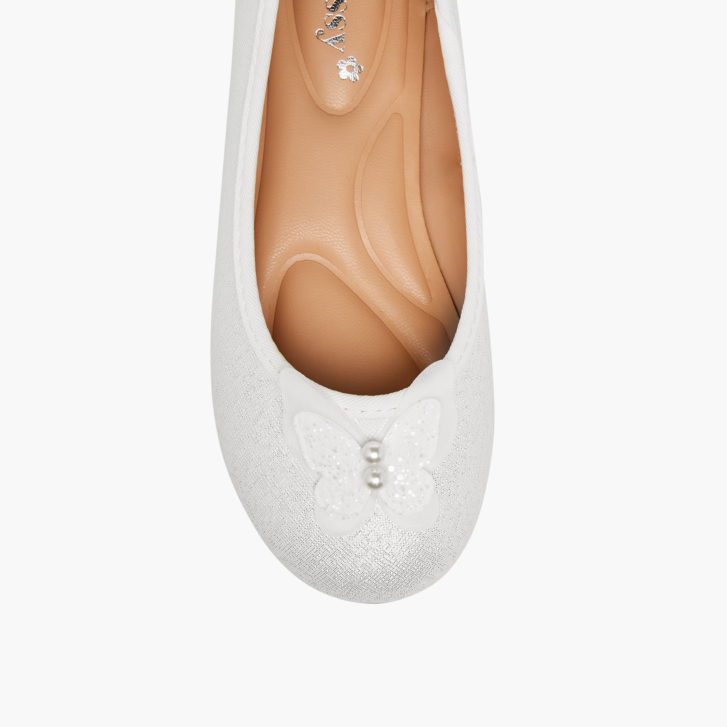 Little Missy Butterfly Accent Slip-On Ballerina Shoes-girls-shoes-ballerinas-image-4