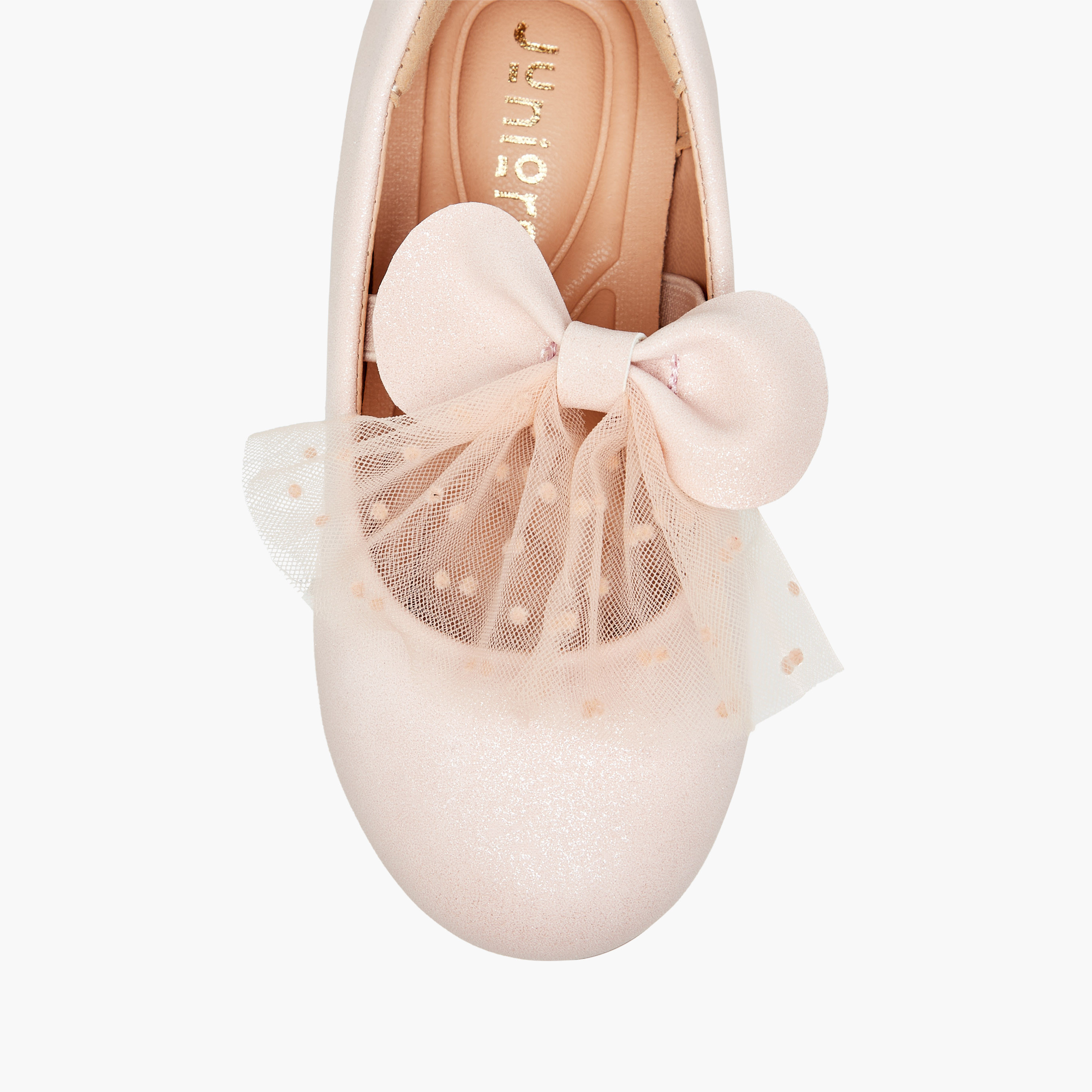 Juniors Bow Accent Slip-On Ballerina Shoes with Elastic Strap-girls-shoes-maryjanes-image-4