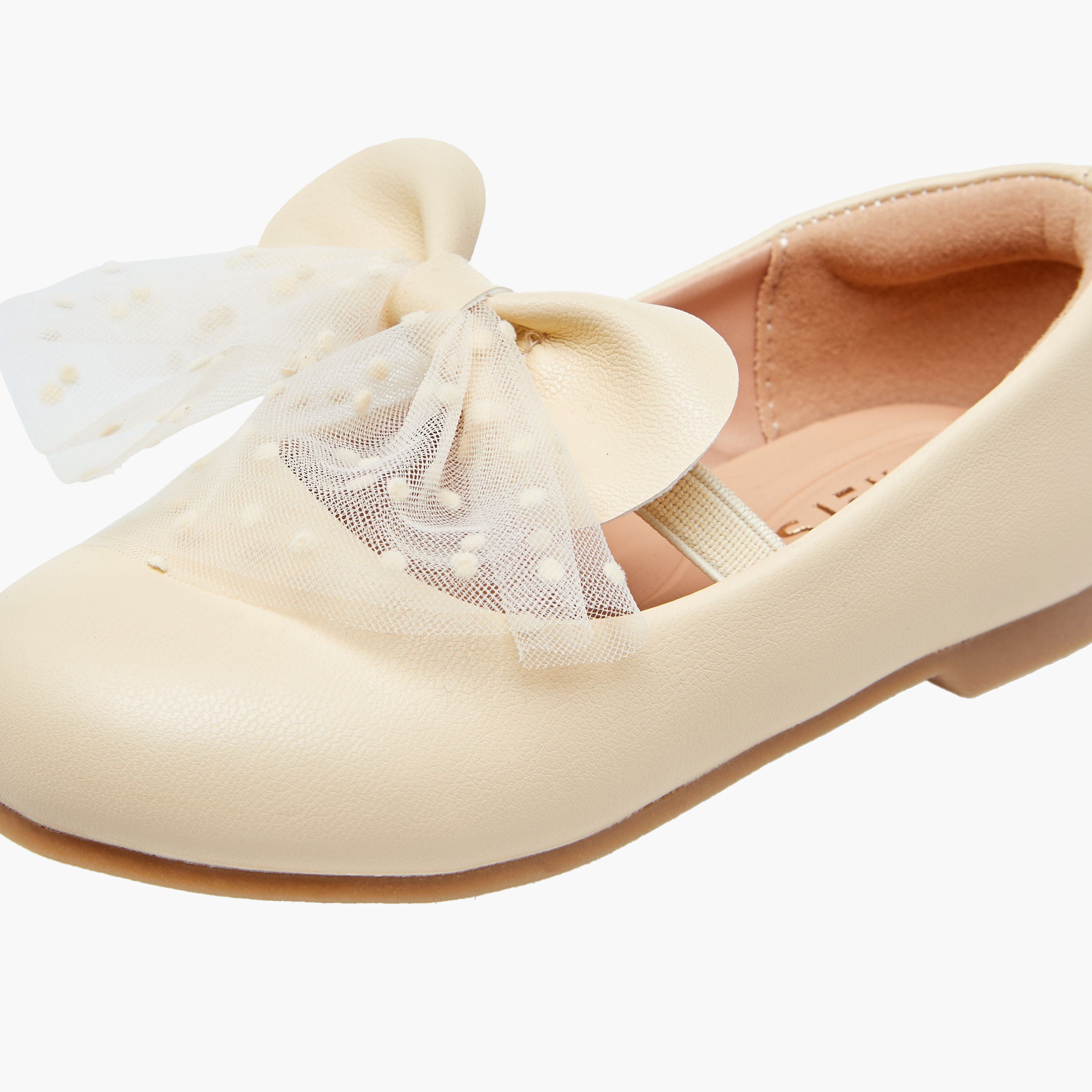 Juniors Bow Accent Slip-On Ballerina Shoes with Elastic Strap-girls-shoes-maryjanes-image-6