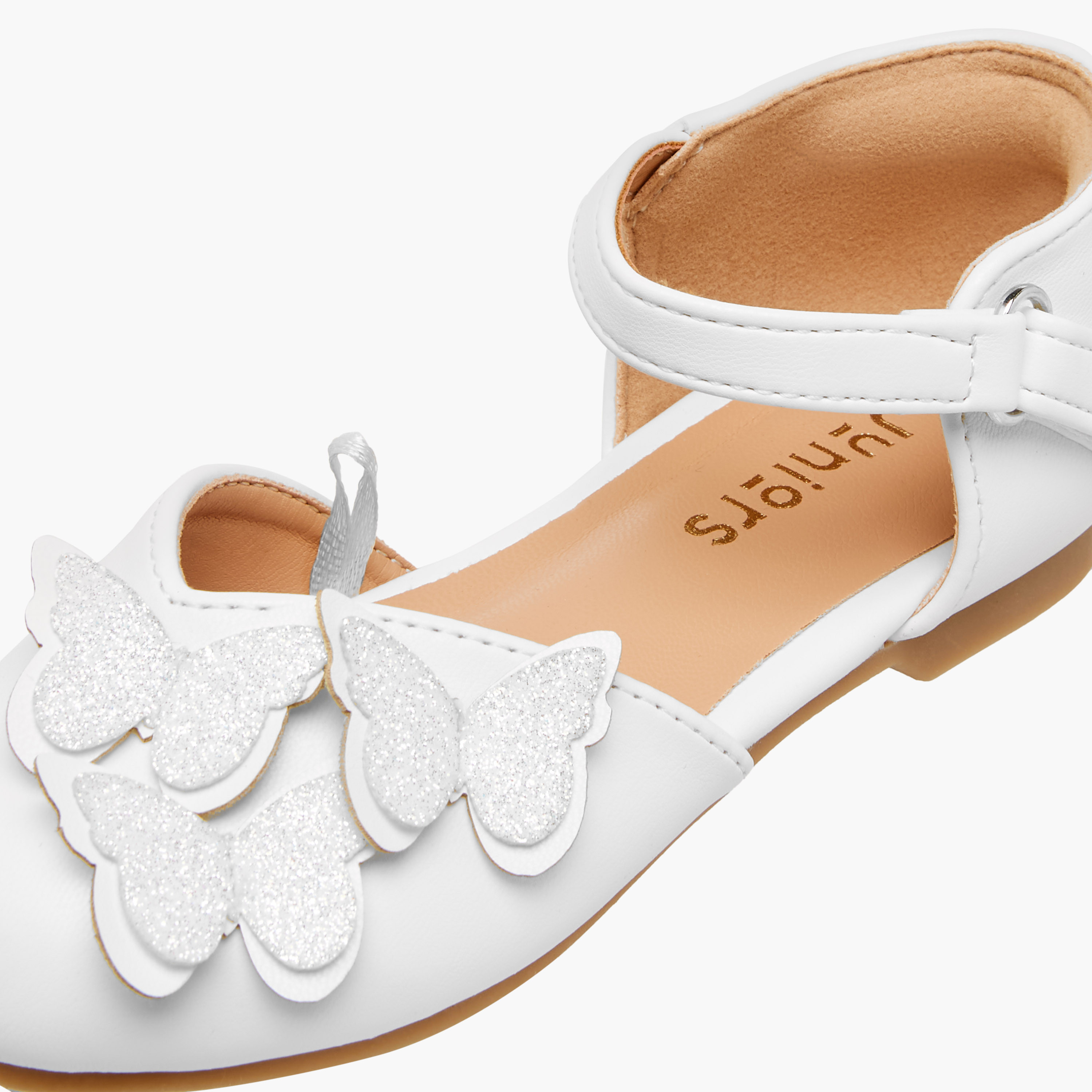 Juniors Butterfly Embellished Shoes with Hook and Loop Closure-girls-shoes-ballerinas-image-6