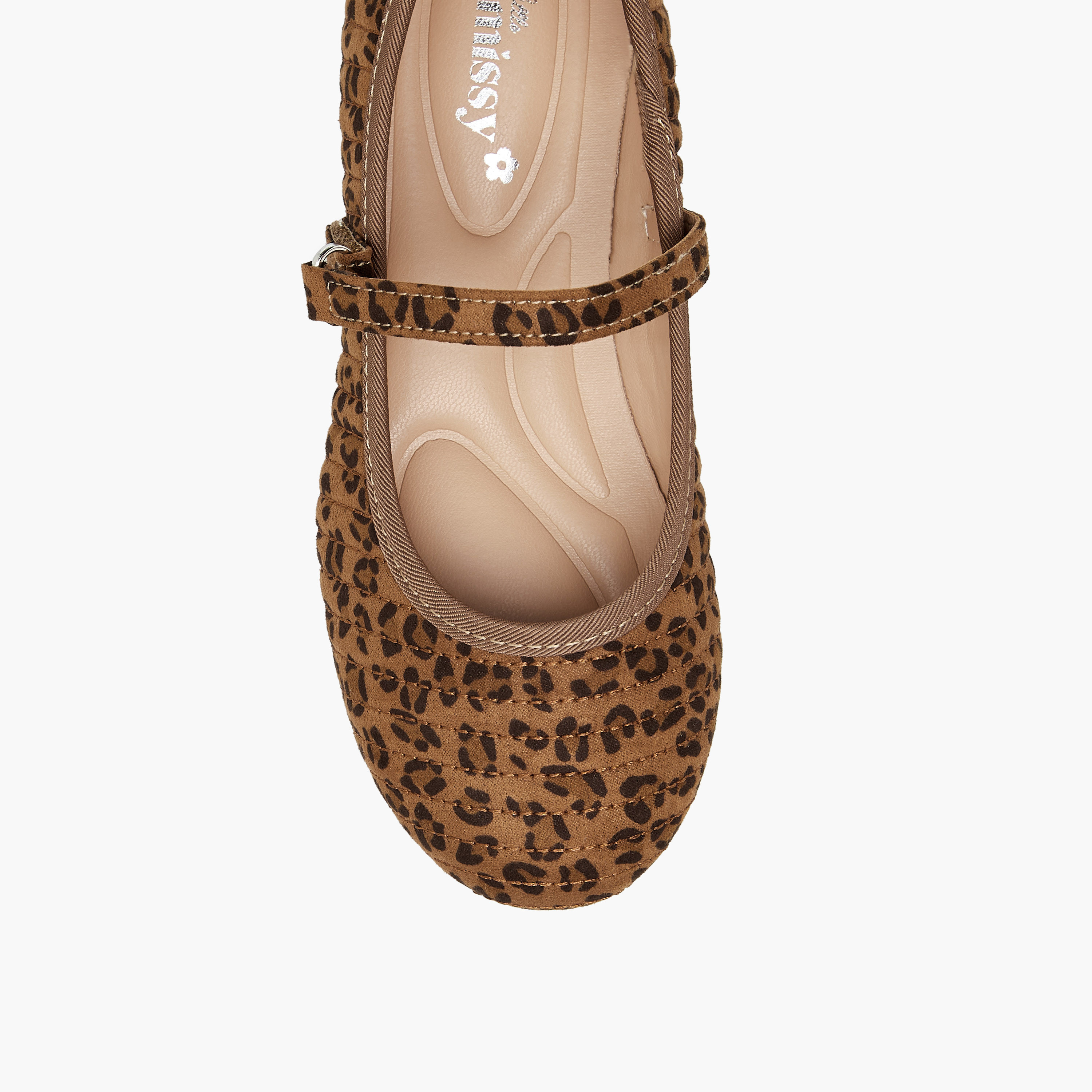 Juniors Animal Print Ballerina Shoes with Hook and Loop Closure-girls-shoes-maryjanes-image-4