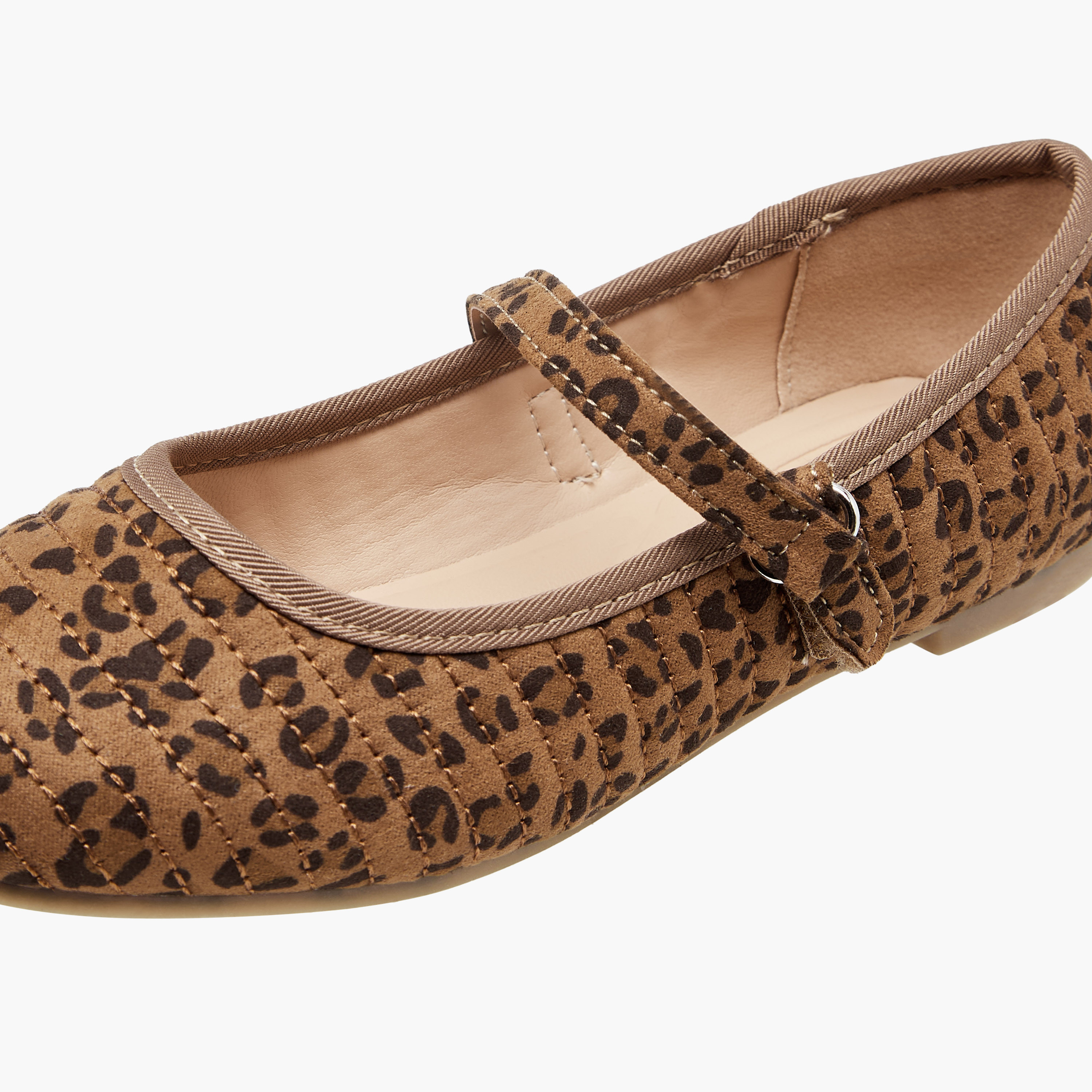 Juniors Animal Print Ballerina Shoes with Hook and Loop Closure-girls-shoes-maryjanes-image-6