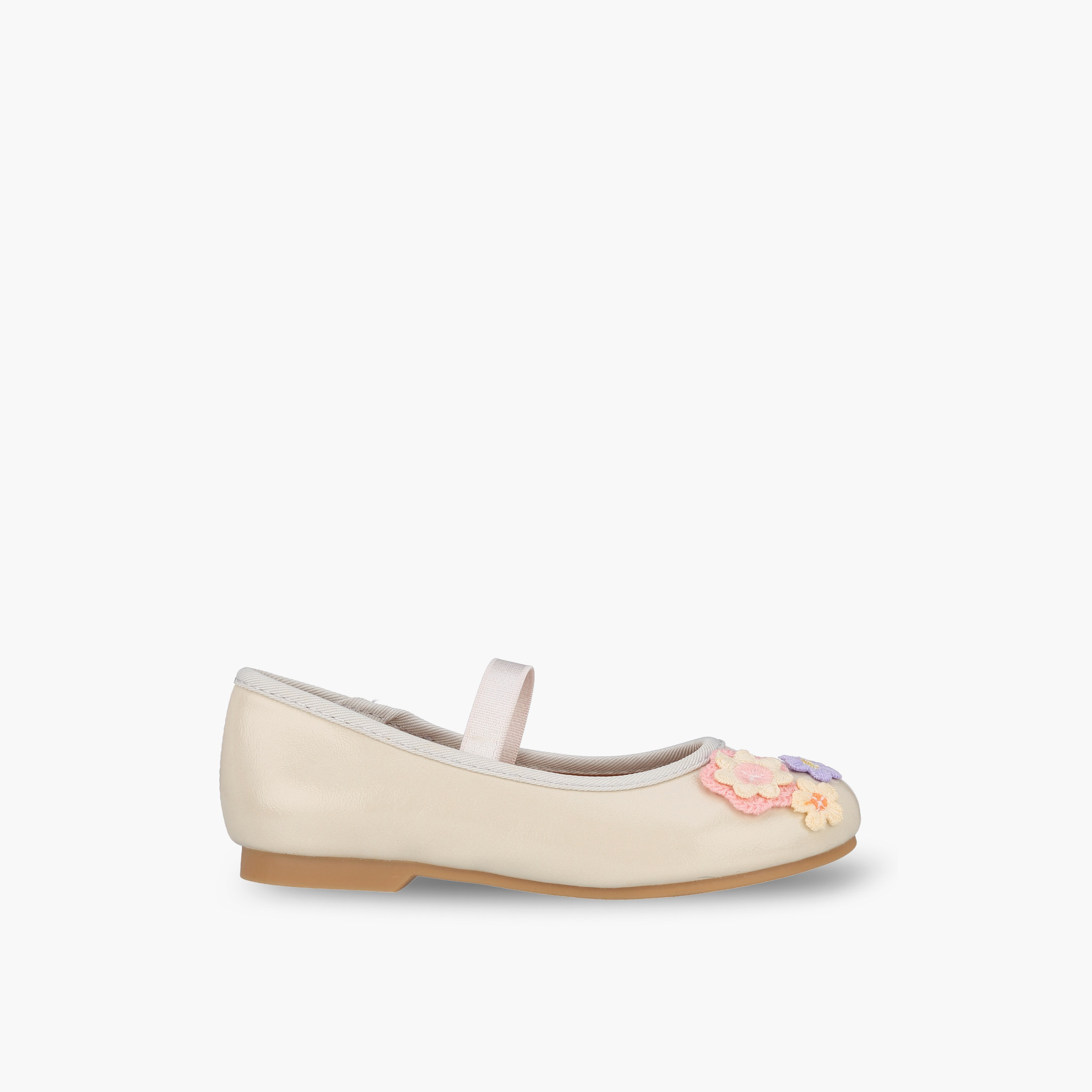 Juniors Girls Floral Applique Ballerina Shoes-girls-shoes-ballerinas-image-3