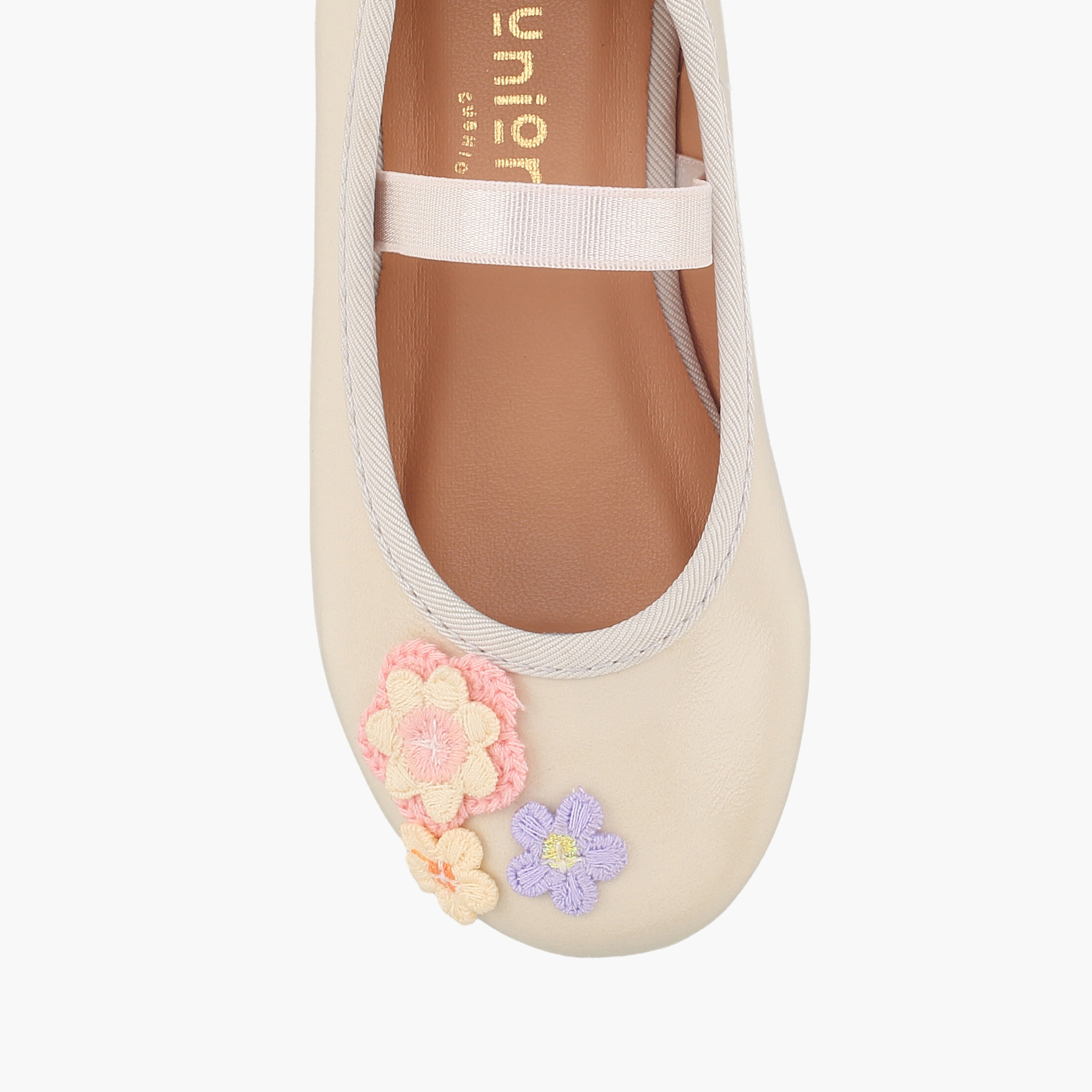 Juniors Girls Floral Applique Ballerina Shoes-girls-shoes-ballerinas-image-4