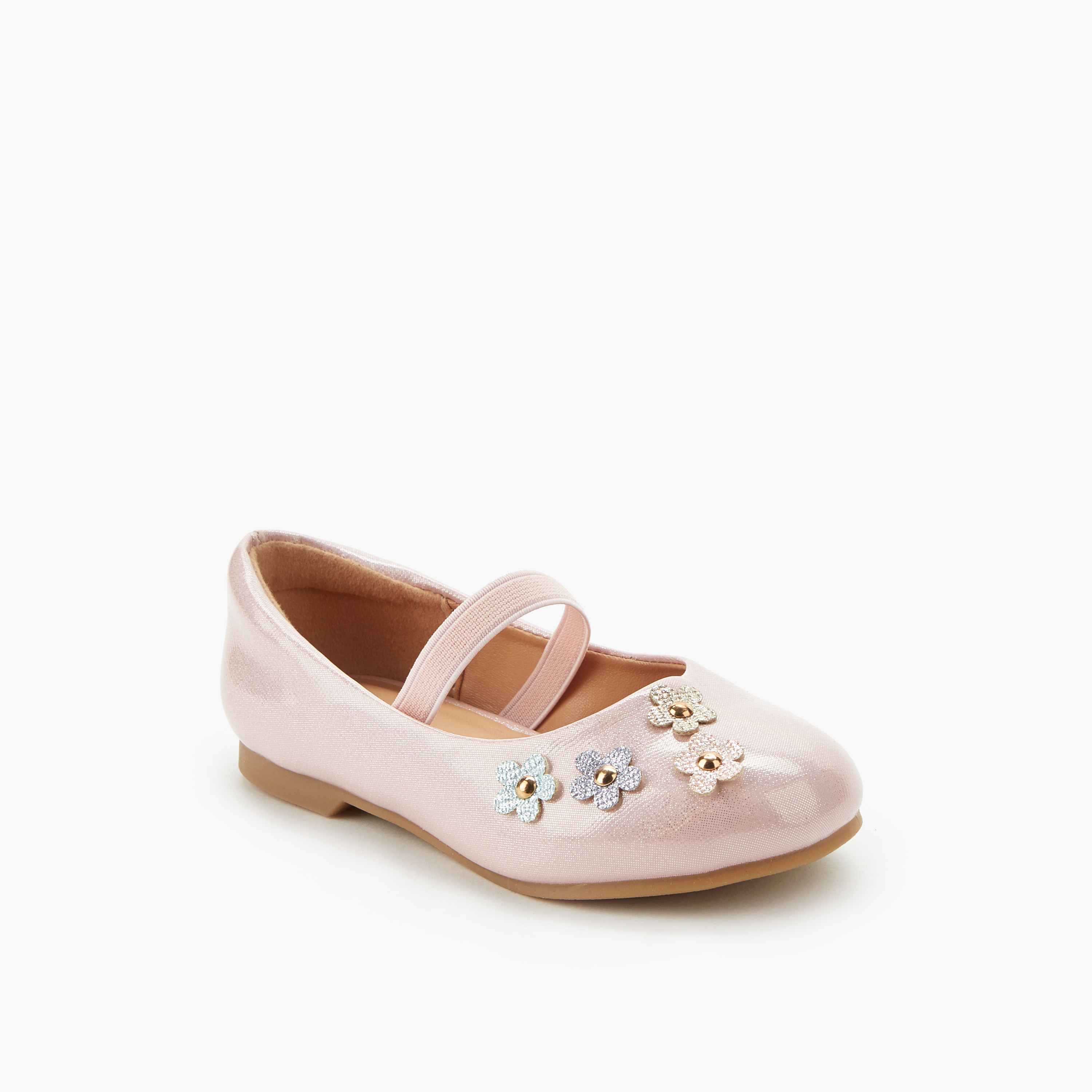 حذاء باليرينا بتزيينات زهرية للبنات من جونيورز-girls-shoes-ballerinas-image-2