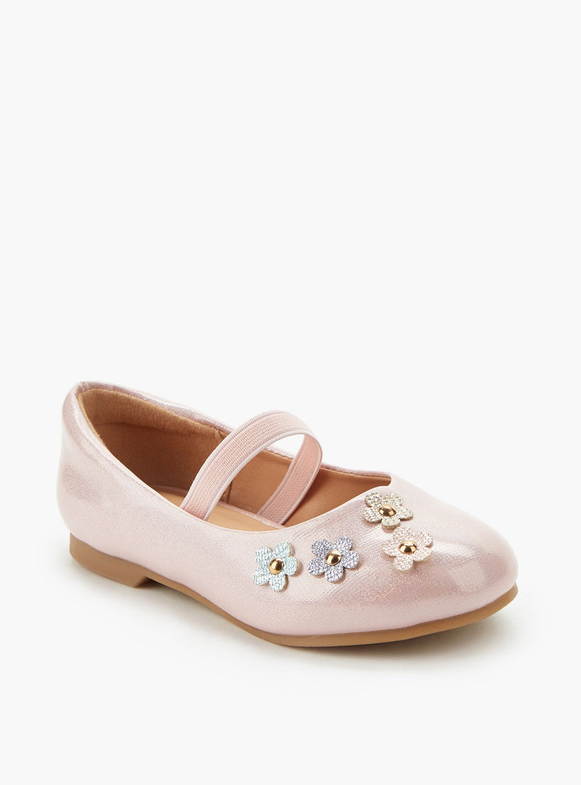 حذاء باليرينا بتزيينات زهرية للبنات من جونيورز-girls-shoes-ballerinas-image-2