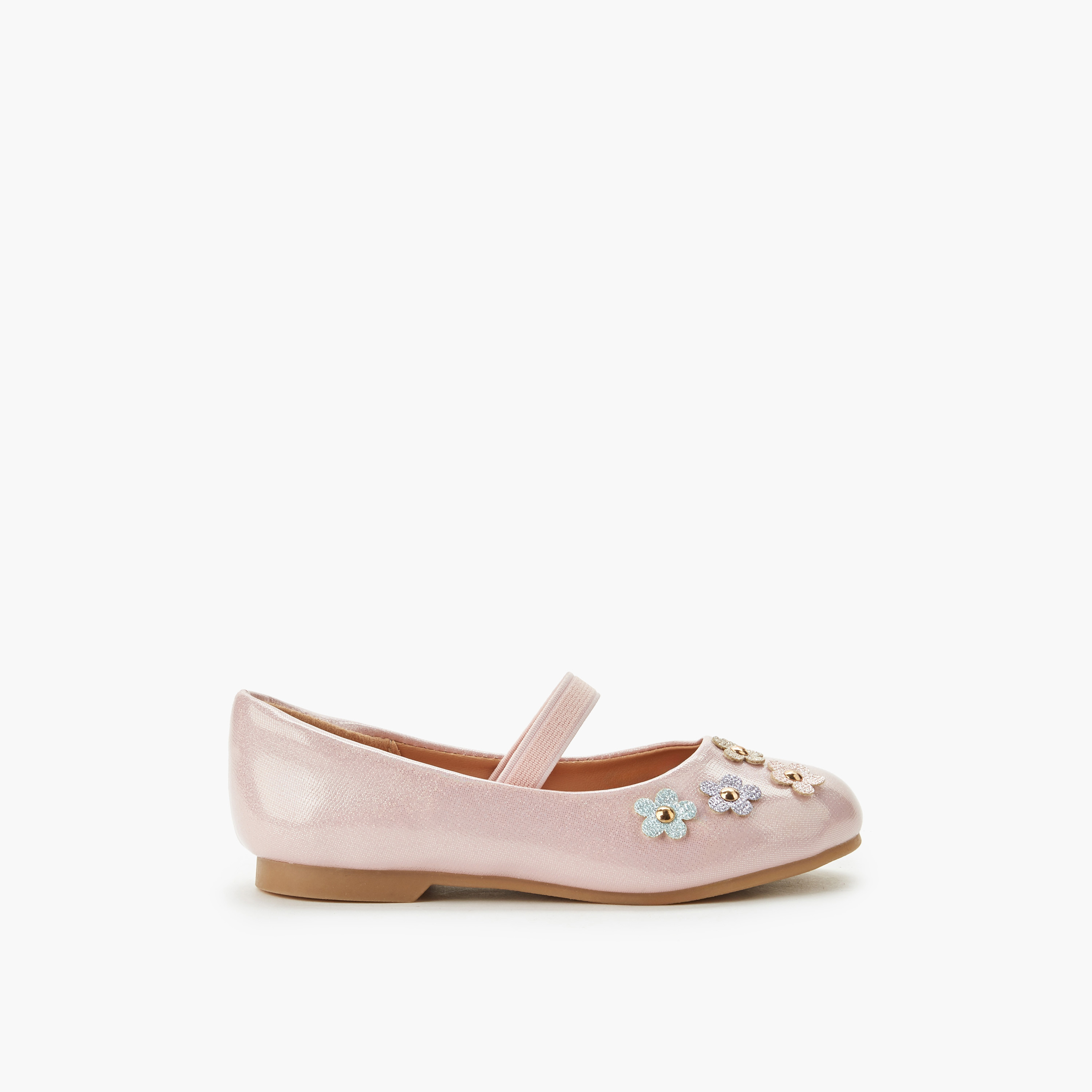 حذاء باليرينا بتزيينات زهرية للبنات من جونيورز-girls-shoes-ballerinas-image-3