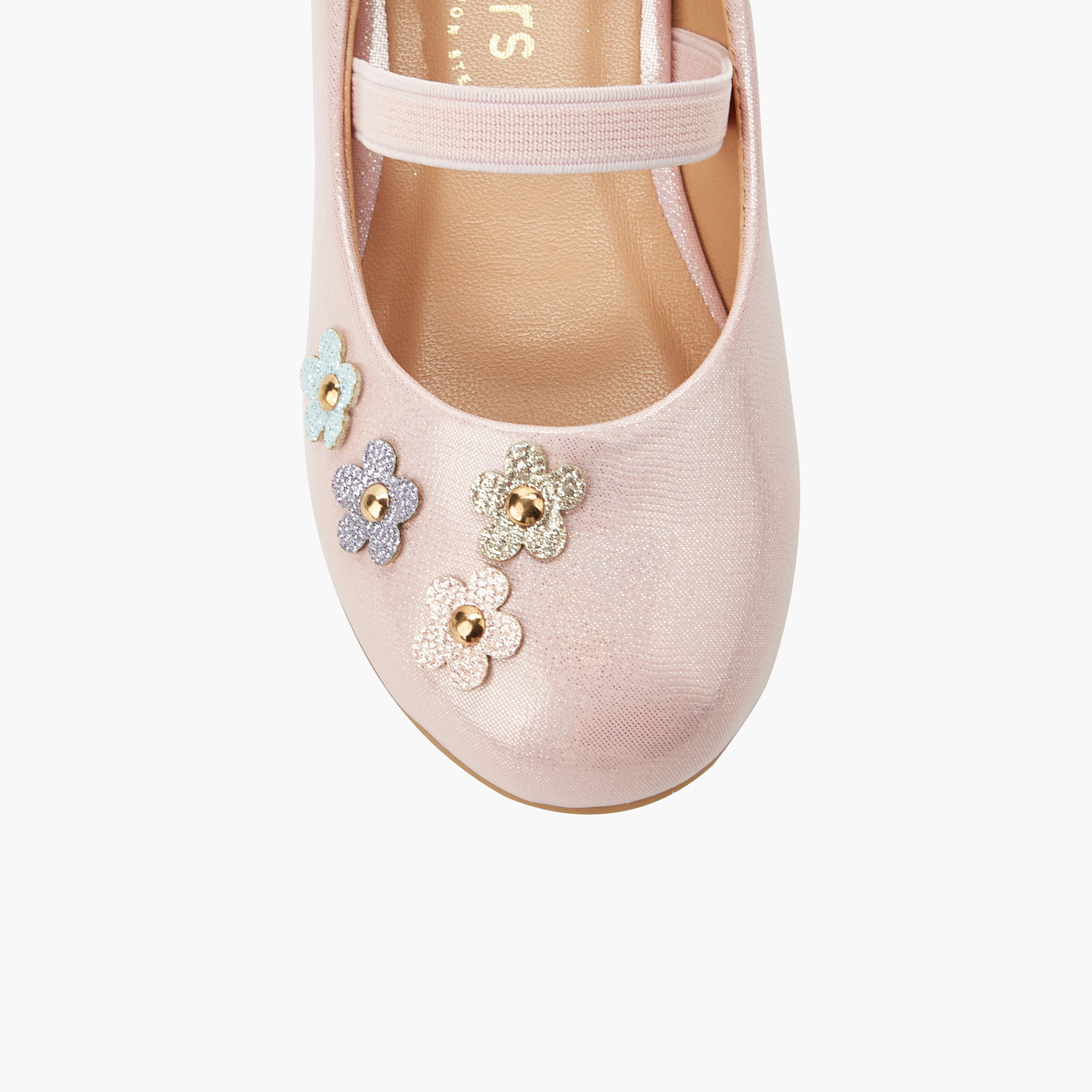 حذاء باليرينا بتزيينات زهرية للبنات من جونيورز-girls-shoes-ballerinas-image-5