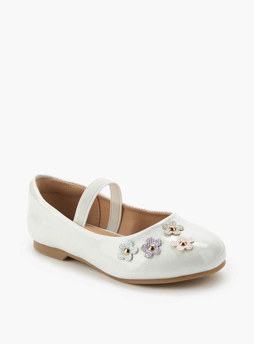 حذاء باليرينا بتزيينات زهرية للبنات من جونيورز-girls-shoes-ballerinas-image-2