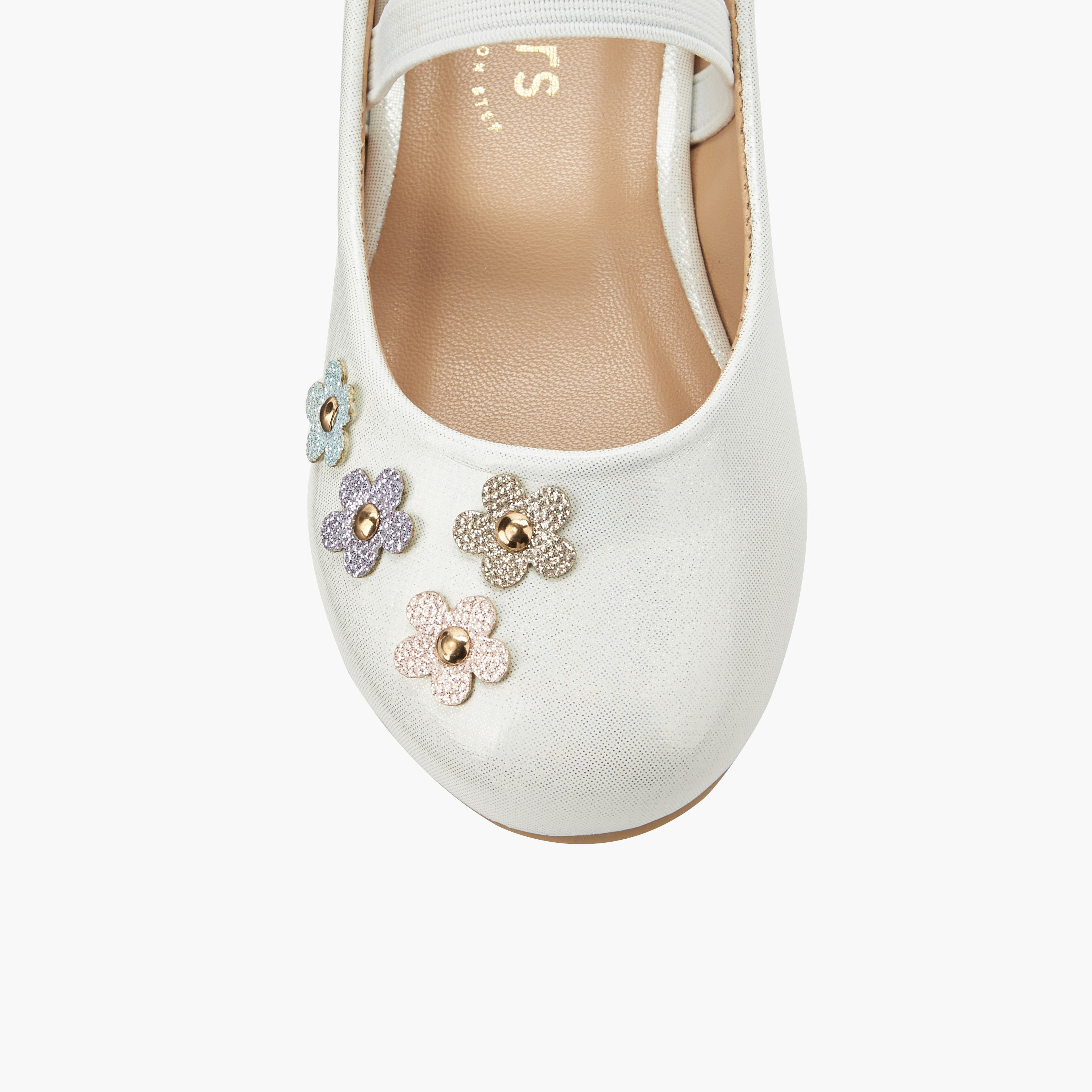 حذاء باليرينا بتزيينات زهرية للبنات من جونيورز-girls-shoes-ballerinas-image-5