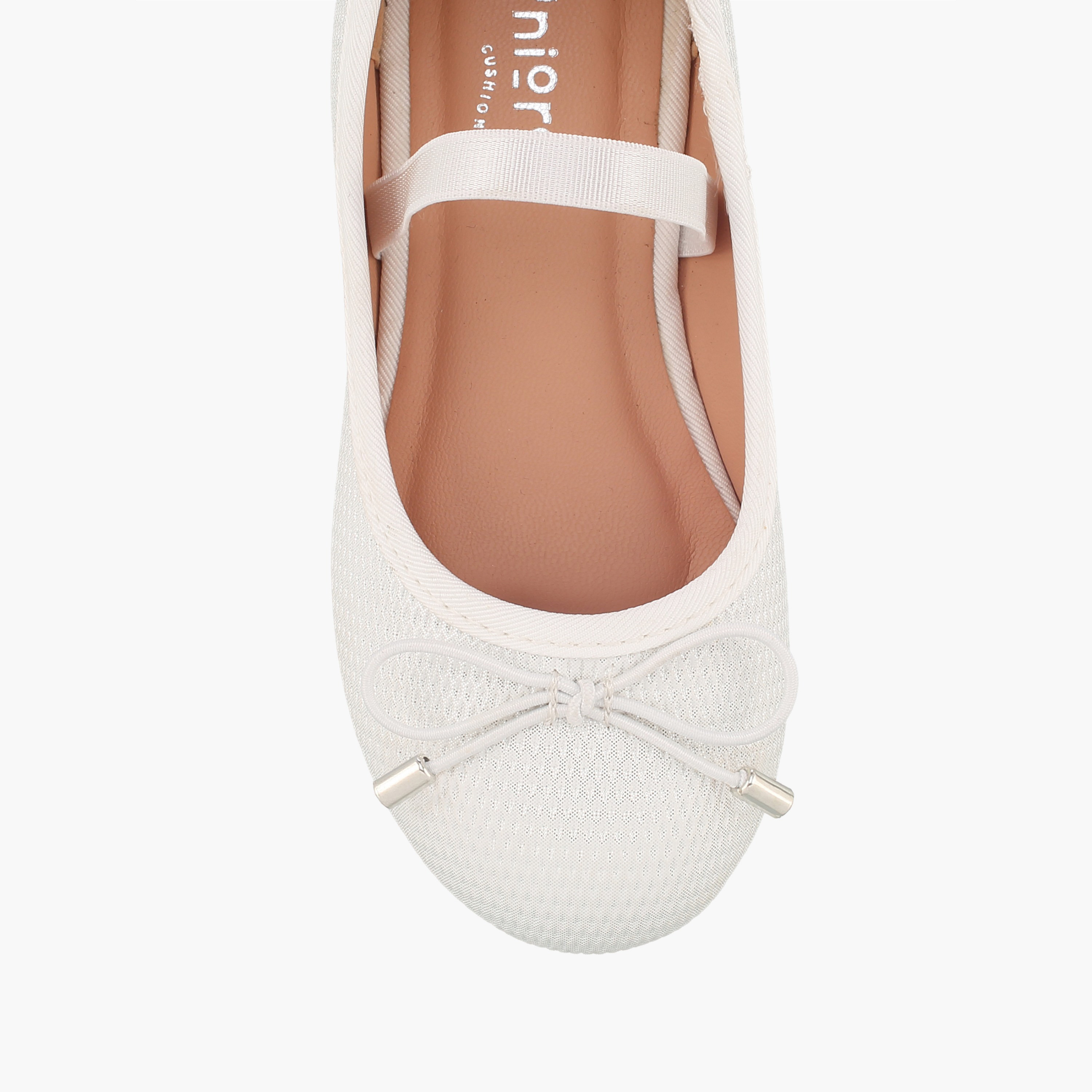 Juniors Girls Textured Ballerina with Bow Accent-girls-shoes-ballerinas-image-4