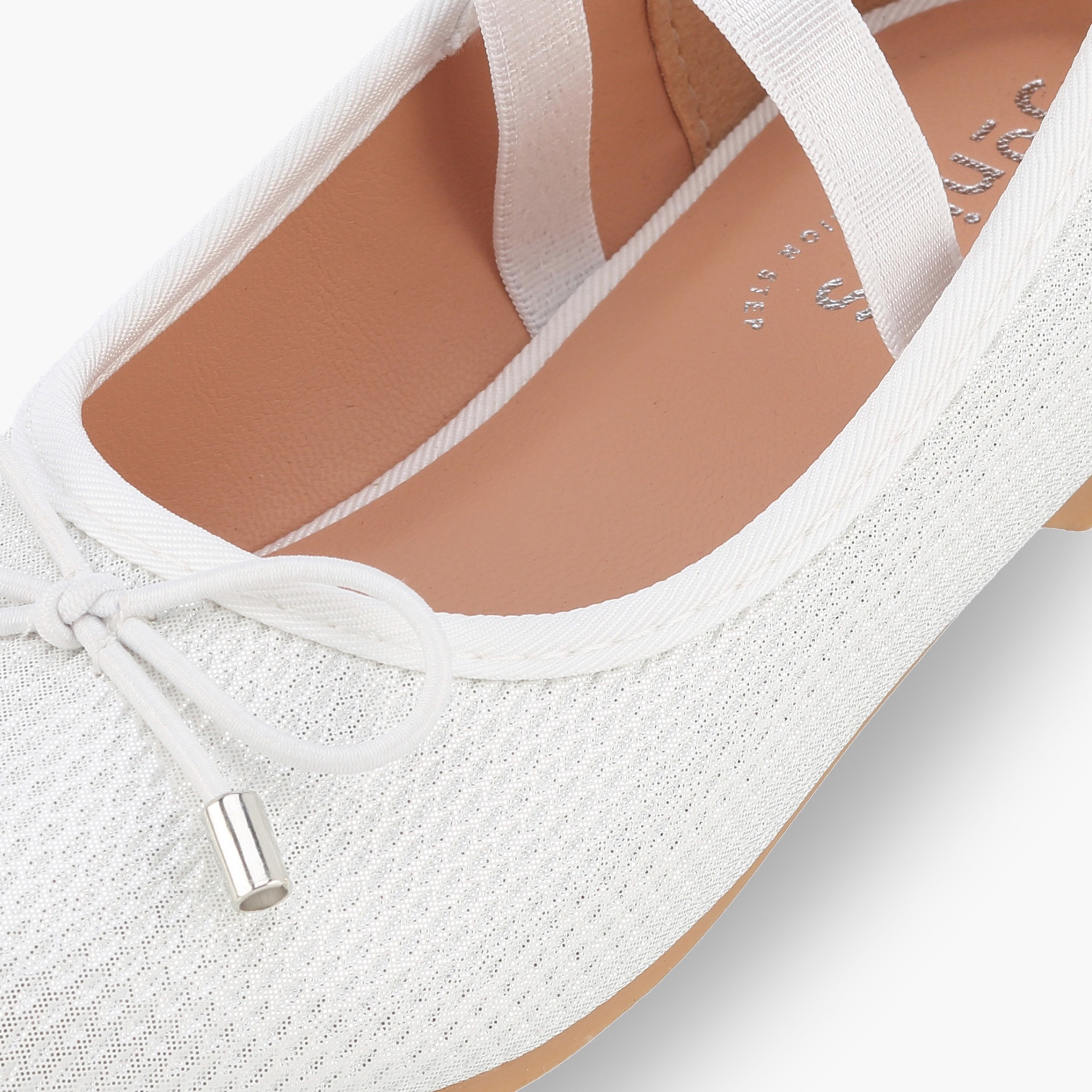 Juniors Girls Textured Ballerina with Bow Accent-girls-shoes-ballerinas-image-6