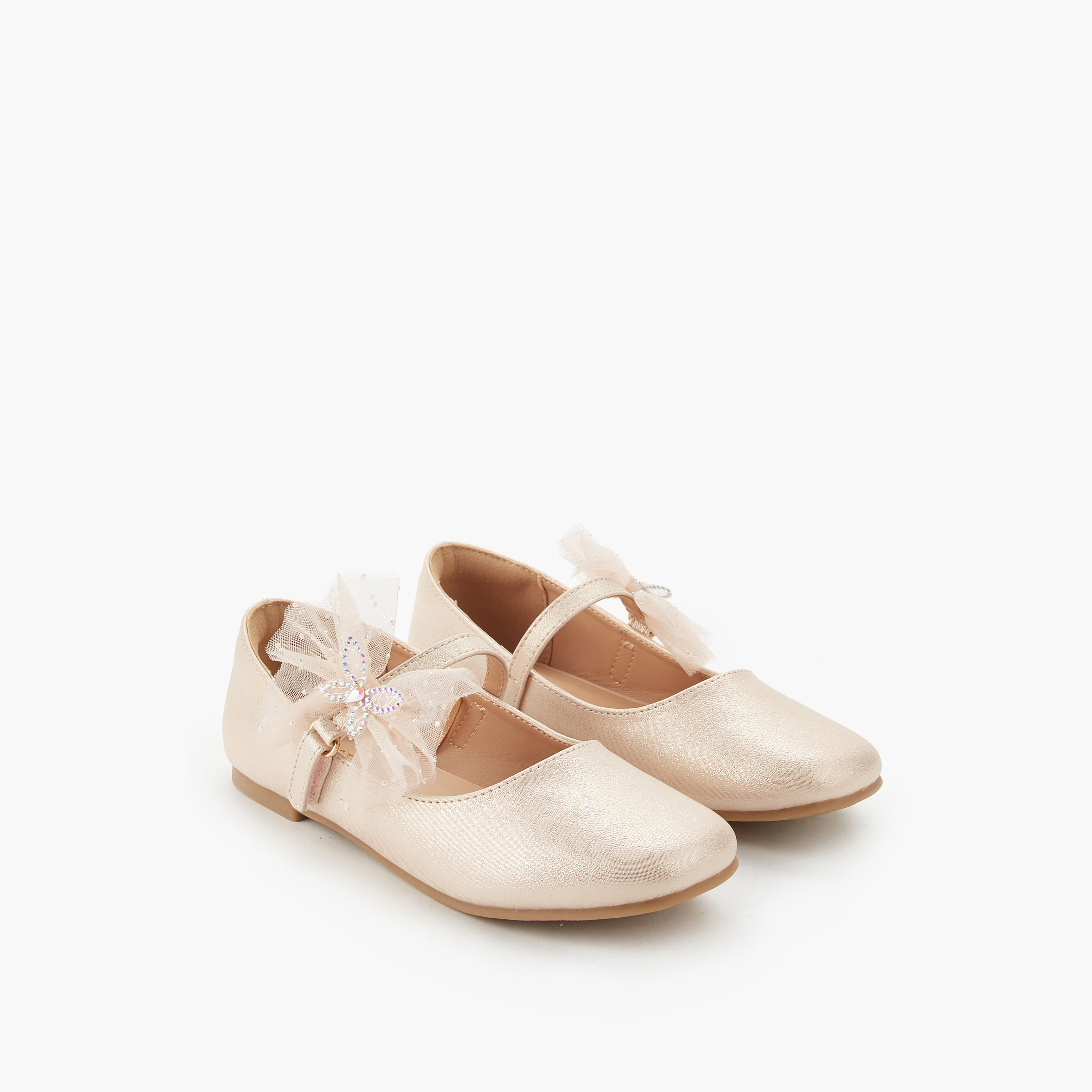 حذاء باليرينا مزين بفراشة للبنات من سيليست-girls-shoes-maryjanes-image-1