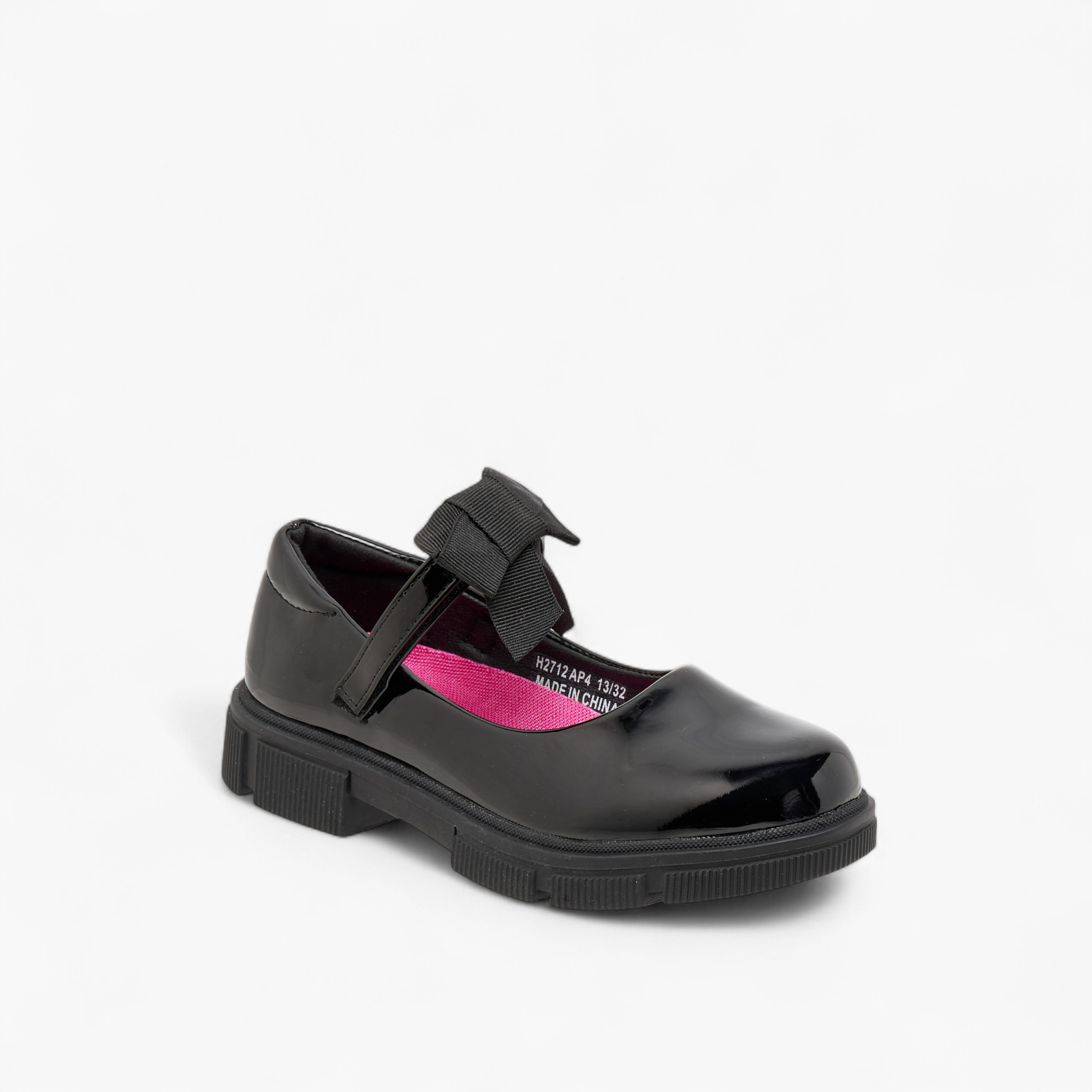 Juniors Bow Applique Mary Jane School Shoes with Hook and Loop Closure-girls-shoes-schoolshoes-image-2