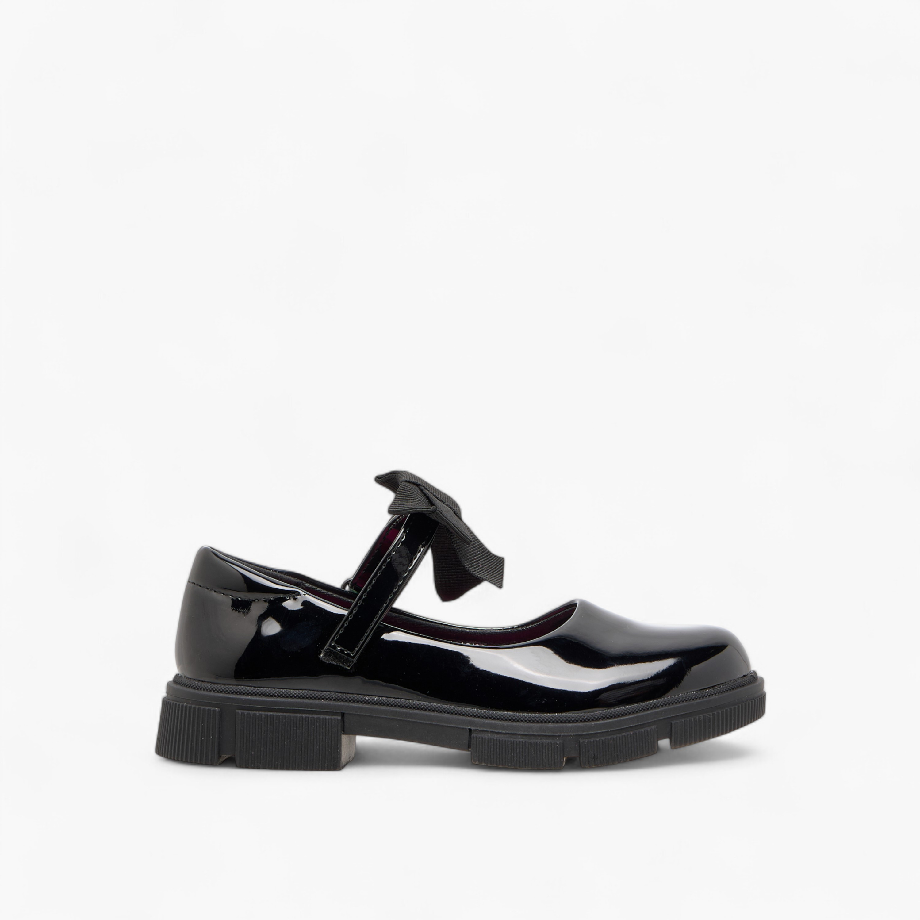 Juniors Bow Applique Mary Jane School Shoes with Hook and Loop Closure-girls-shoes-schoolshoes-image-3