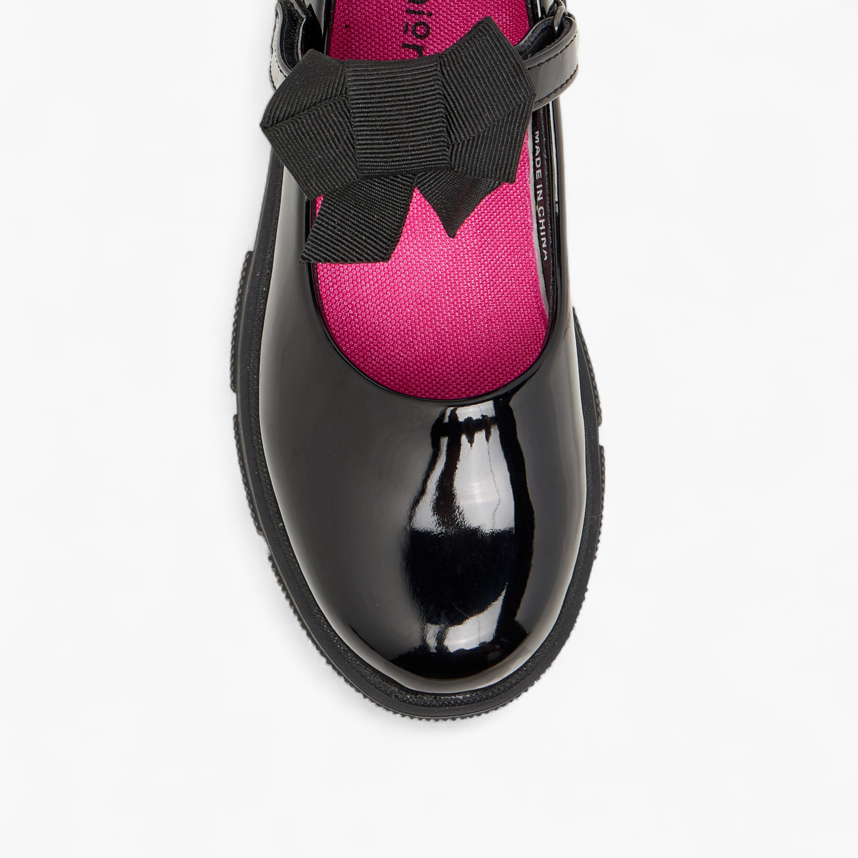 Juniors Bow Applique Mary Jane School Shoes with Hook and Loop Closure-girls-shoes-schoolshoes-image-4