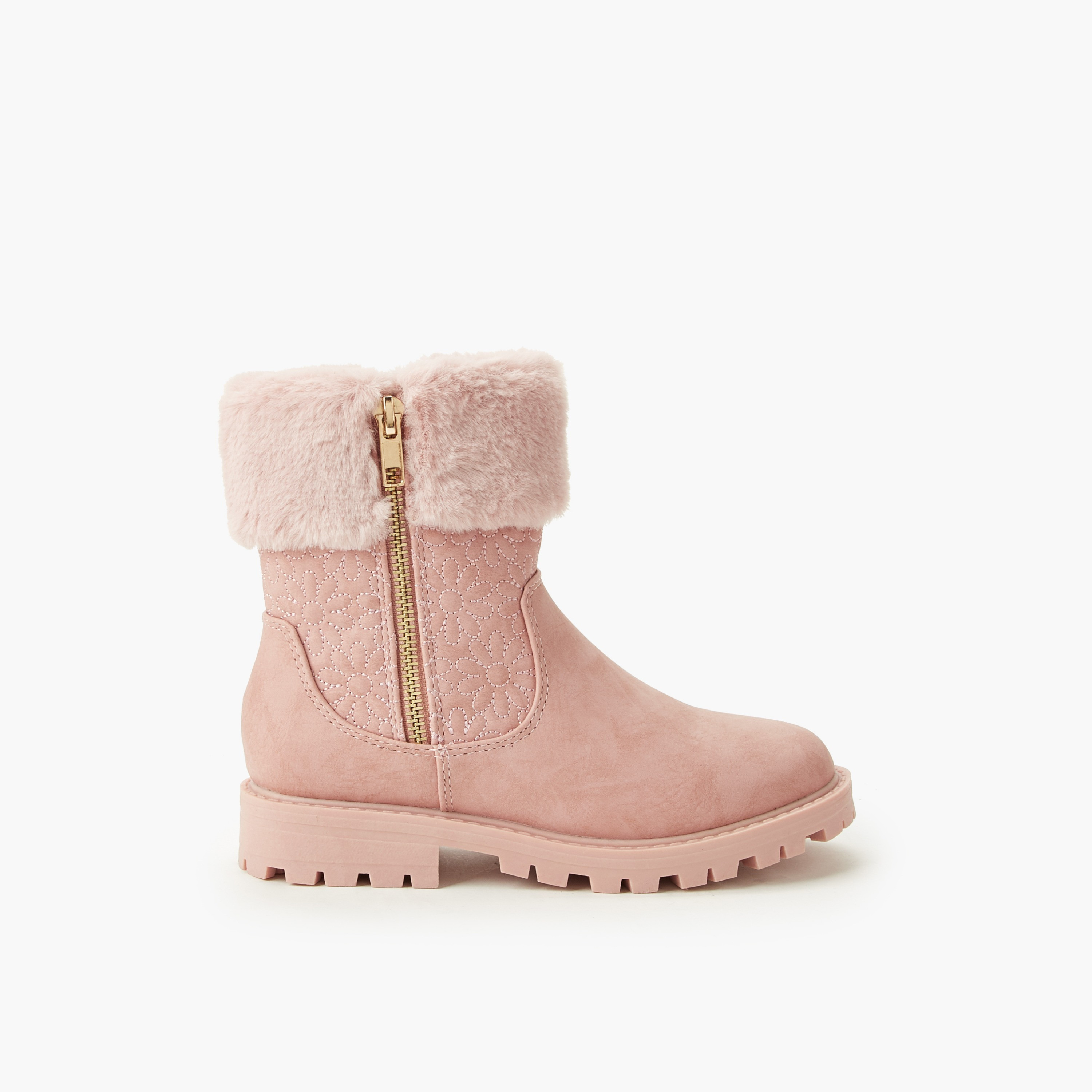 Little Missy Girls Faux Fur Ankle Boots-girls-shoes-boots-image-3