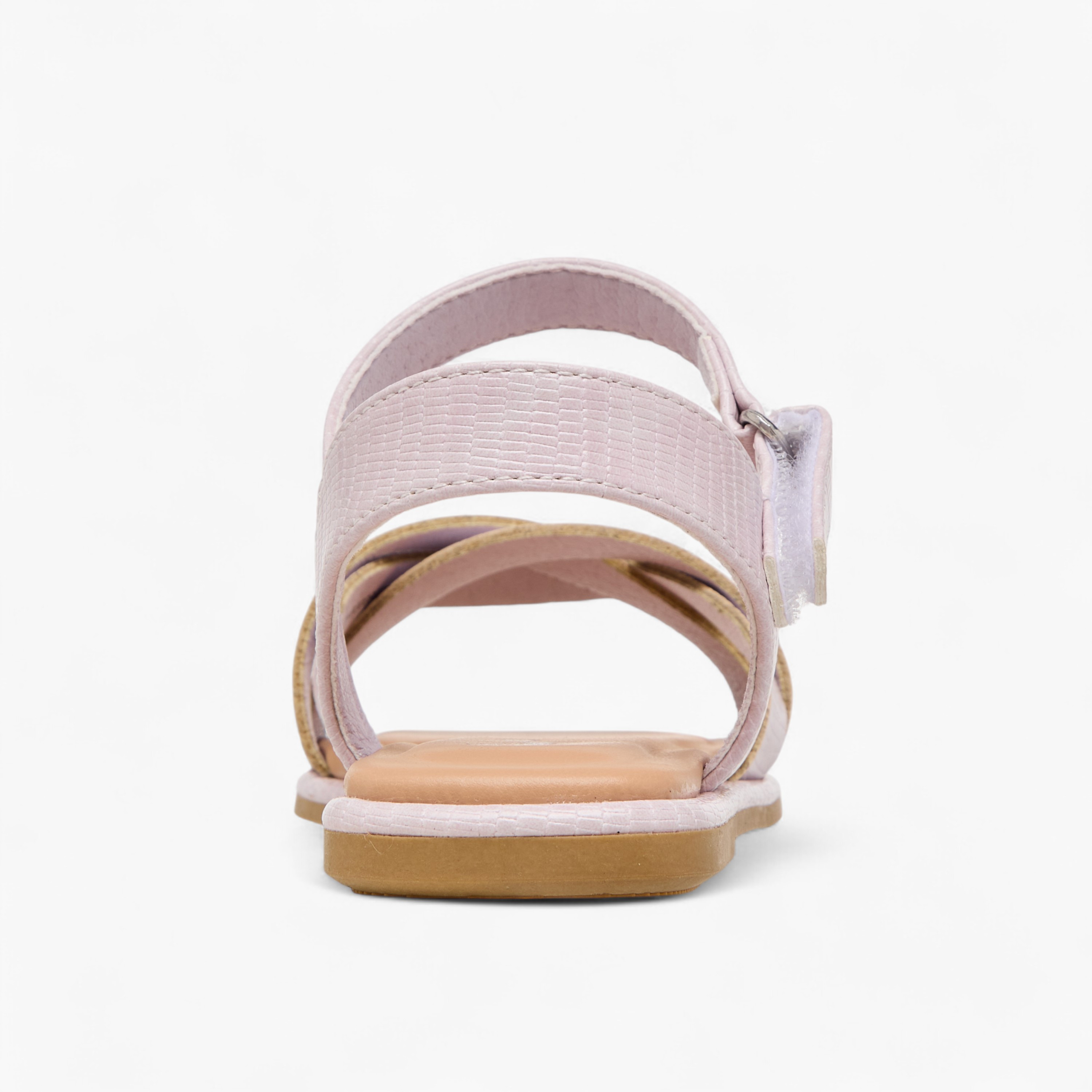 Little Missy Strap Detail Sandals with Hook and Loop Closure-girls-shoes-sandals-image-4