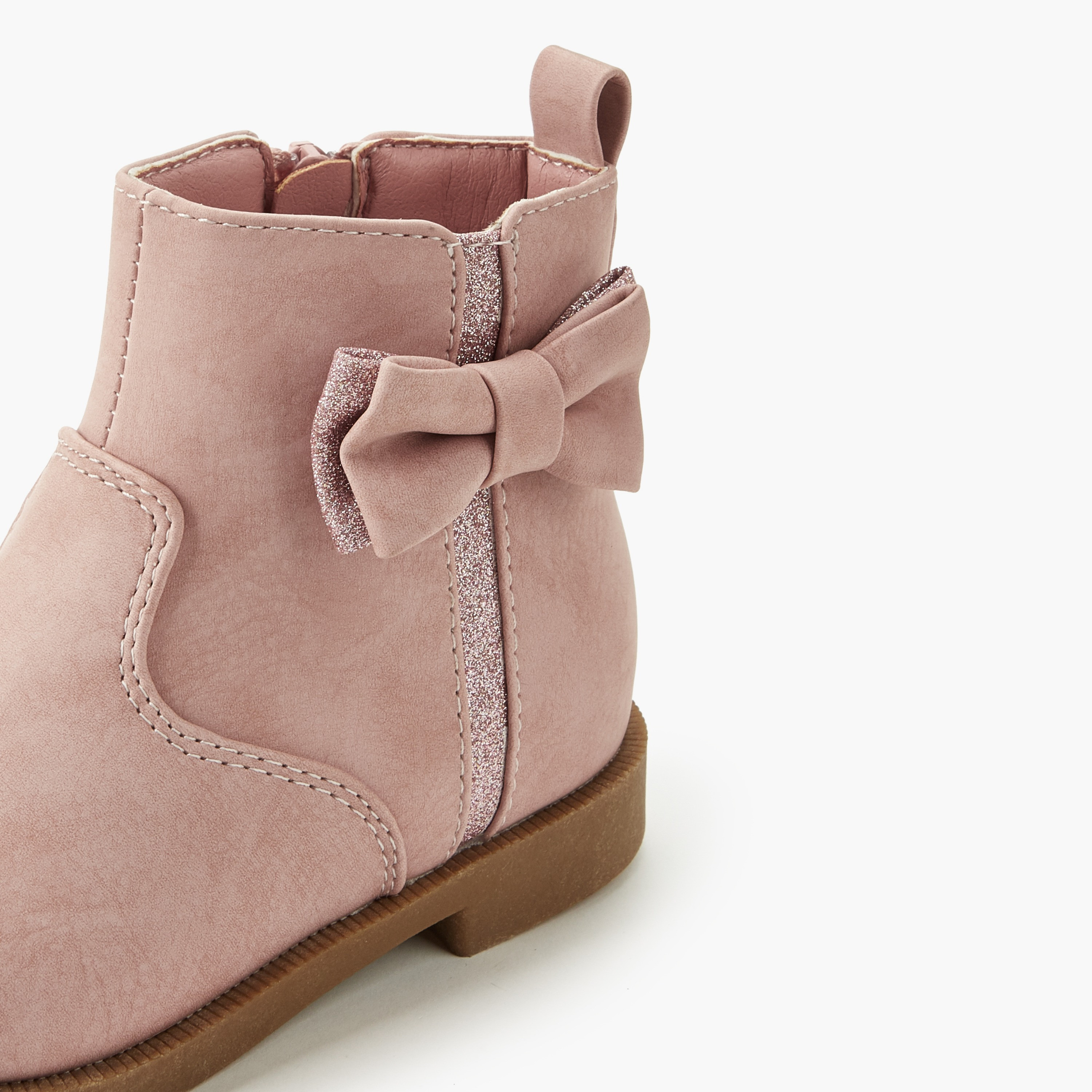 Juniors Girls Zip Closure Ankle Boots-girls-shoes-boots-image-4