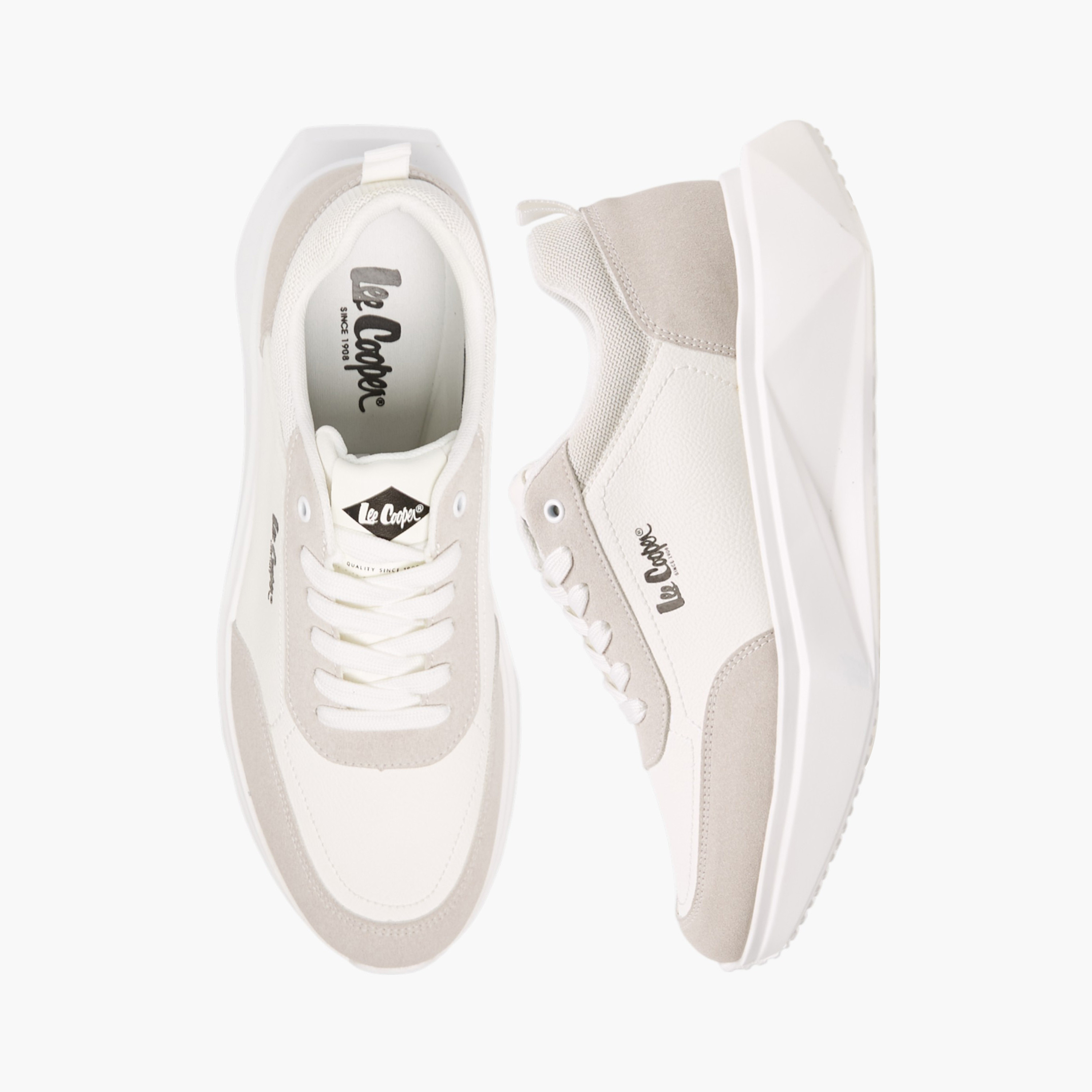 Lee Cooper Men's Panelled Lace-Up Sneakers with Pull Tabs-men-shoes-sneakers-image-1